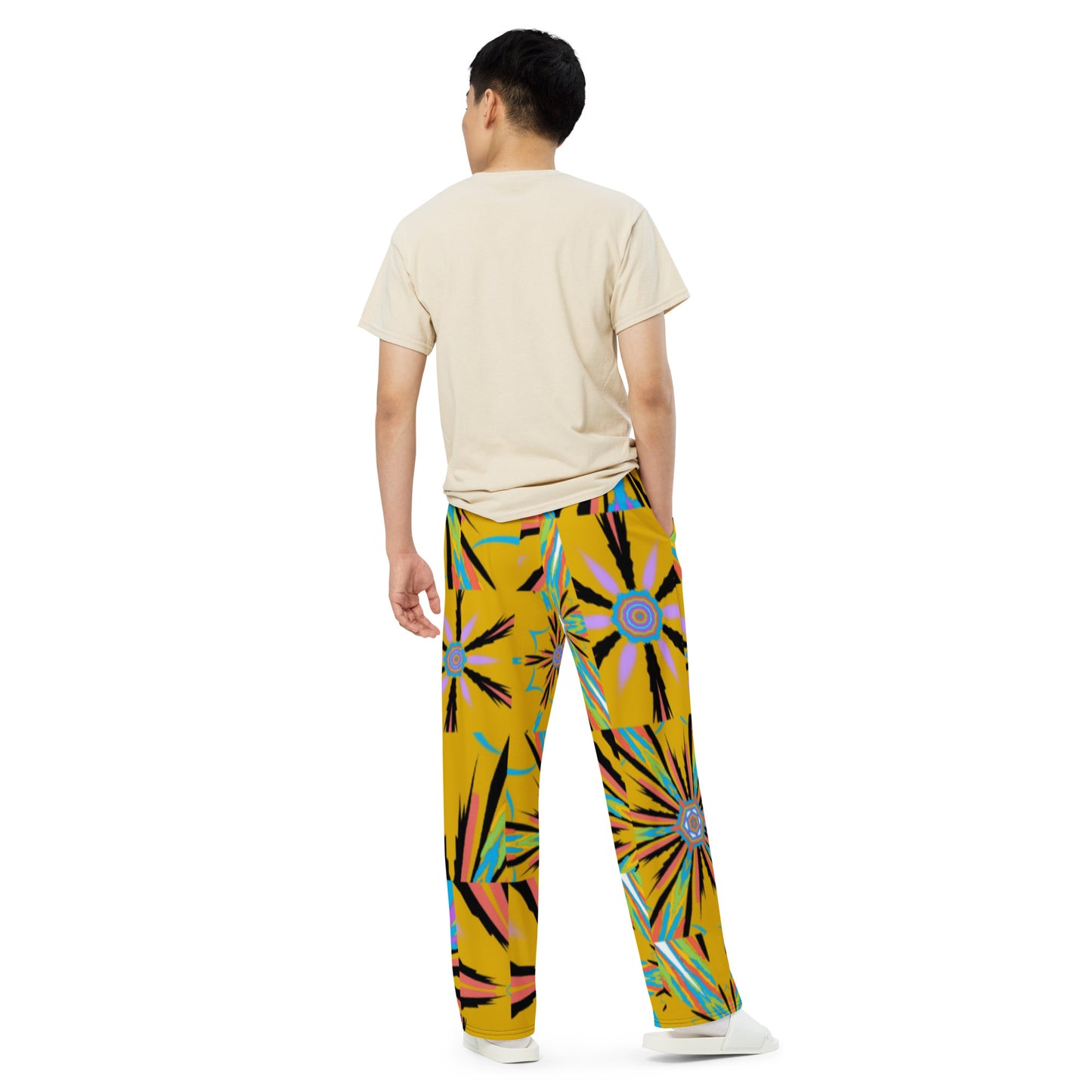 All-over print unisex wide-leg pants