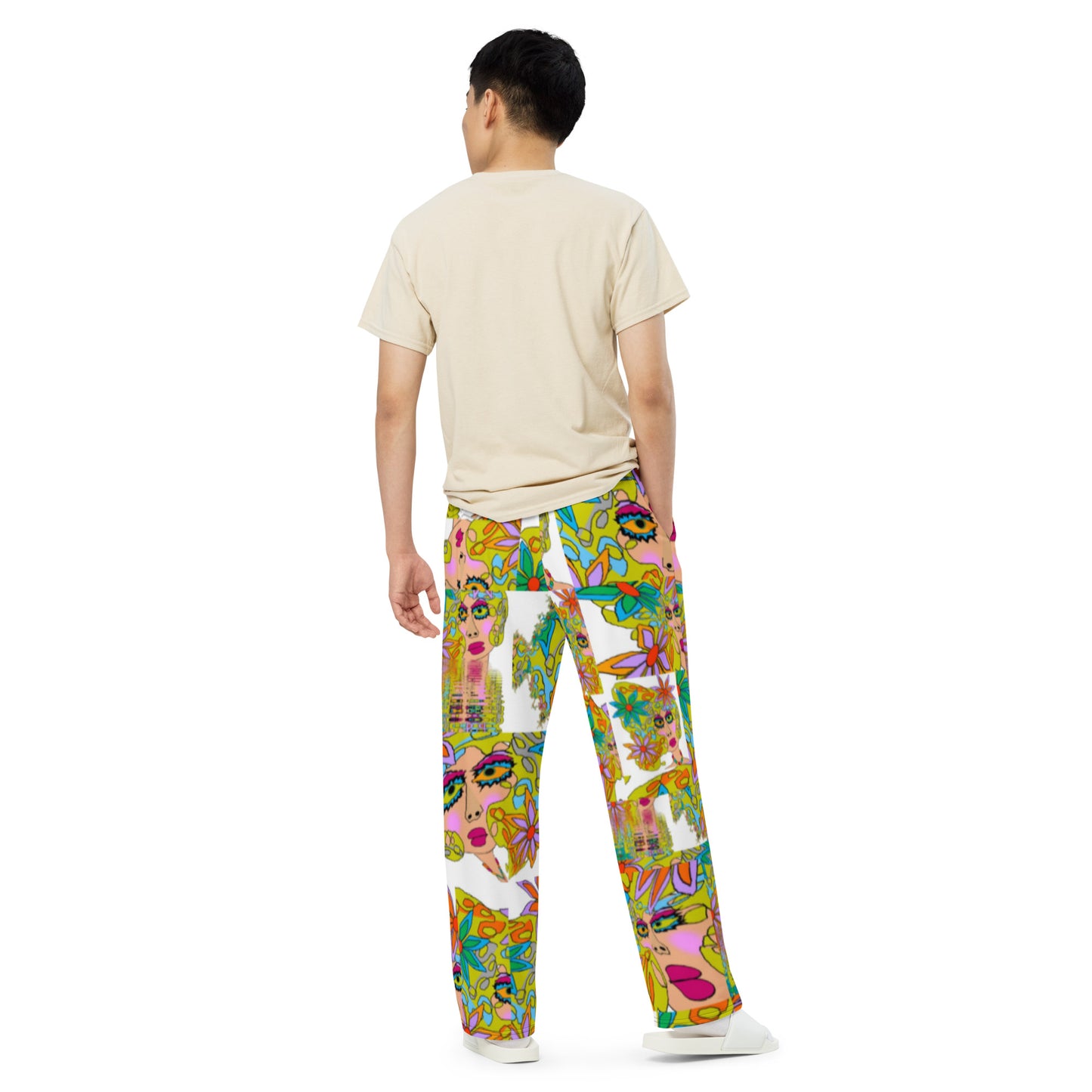 All-over print unisex wide-leg pants