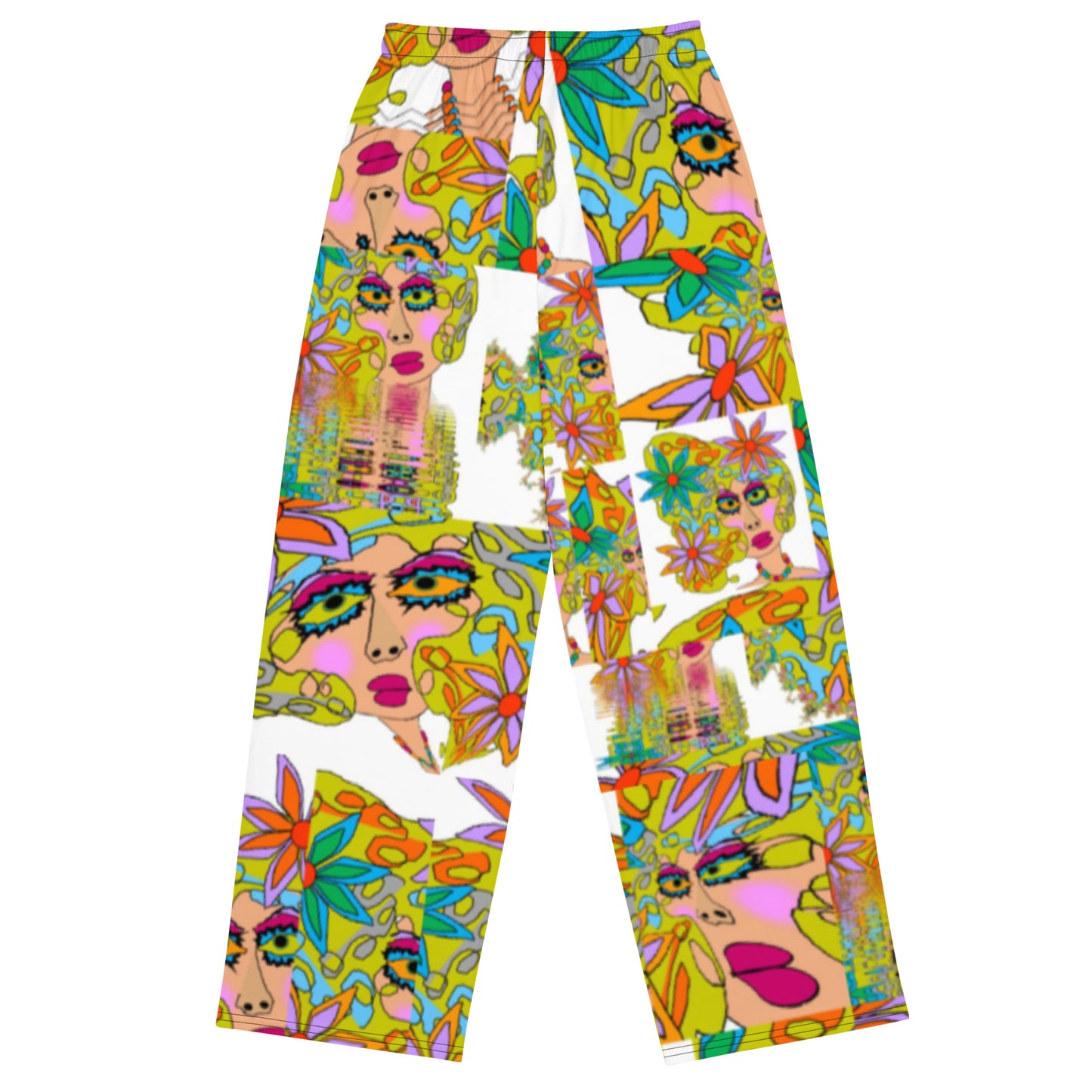 All-over print unisex wide-leg pants