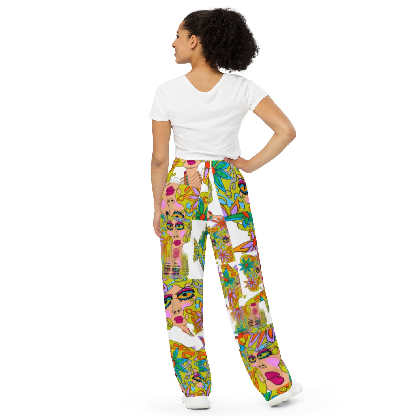 All-over print unisex wide-leg pants