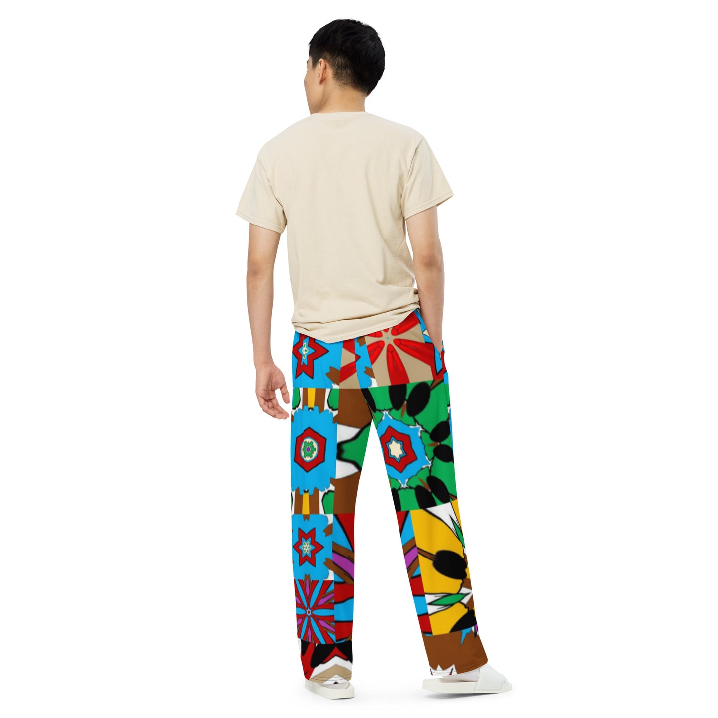 All-over print unisex wide-leg pants