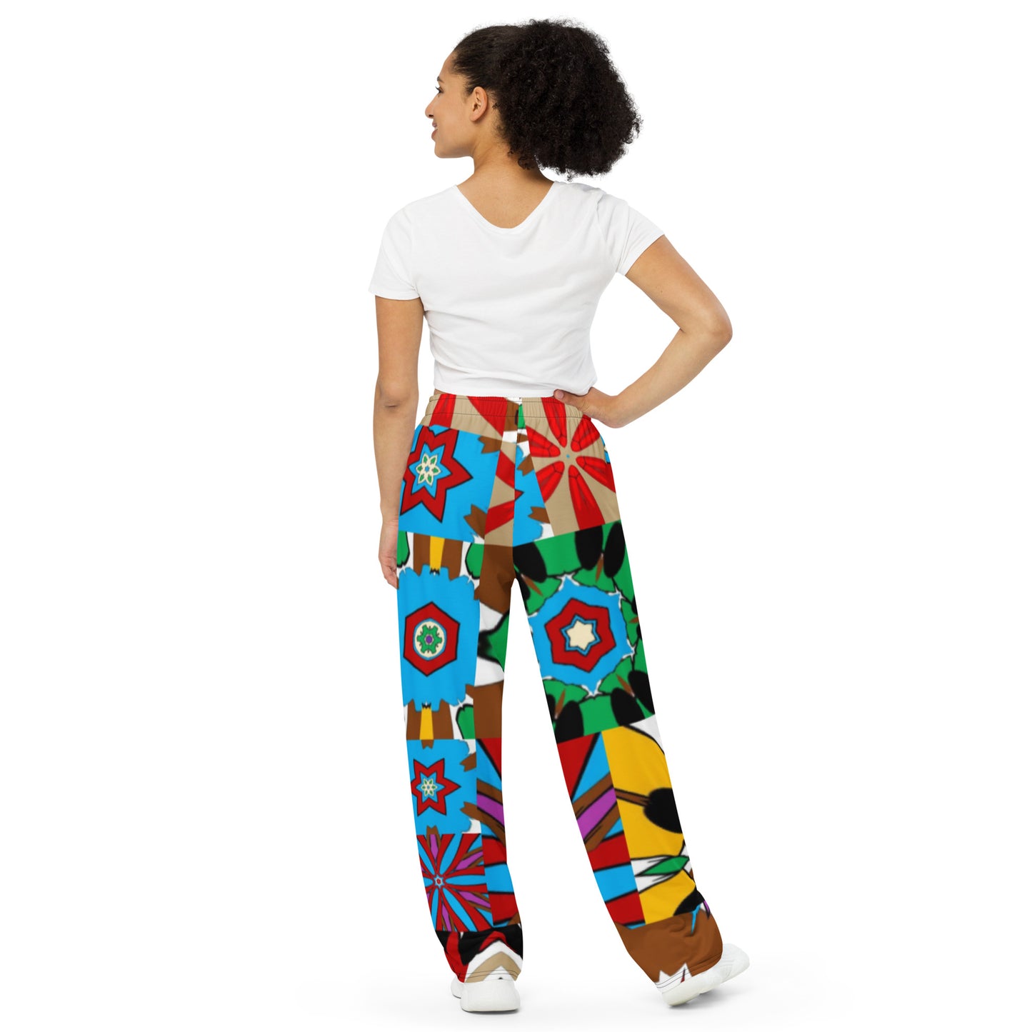 All-over print unisex wide-leg pants