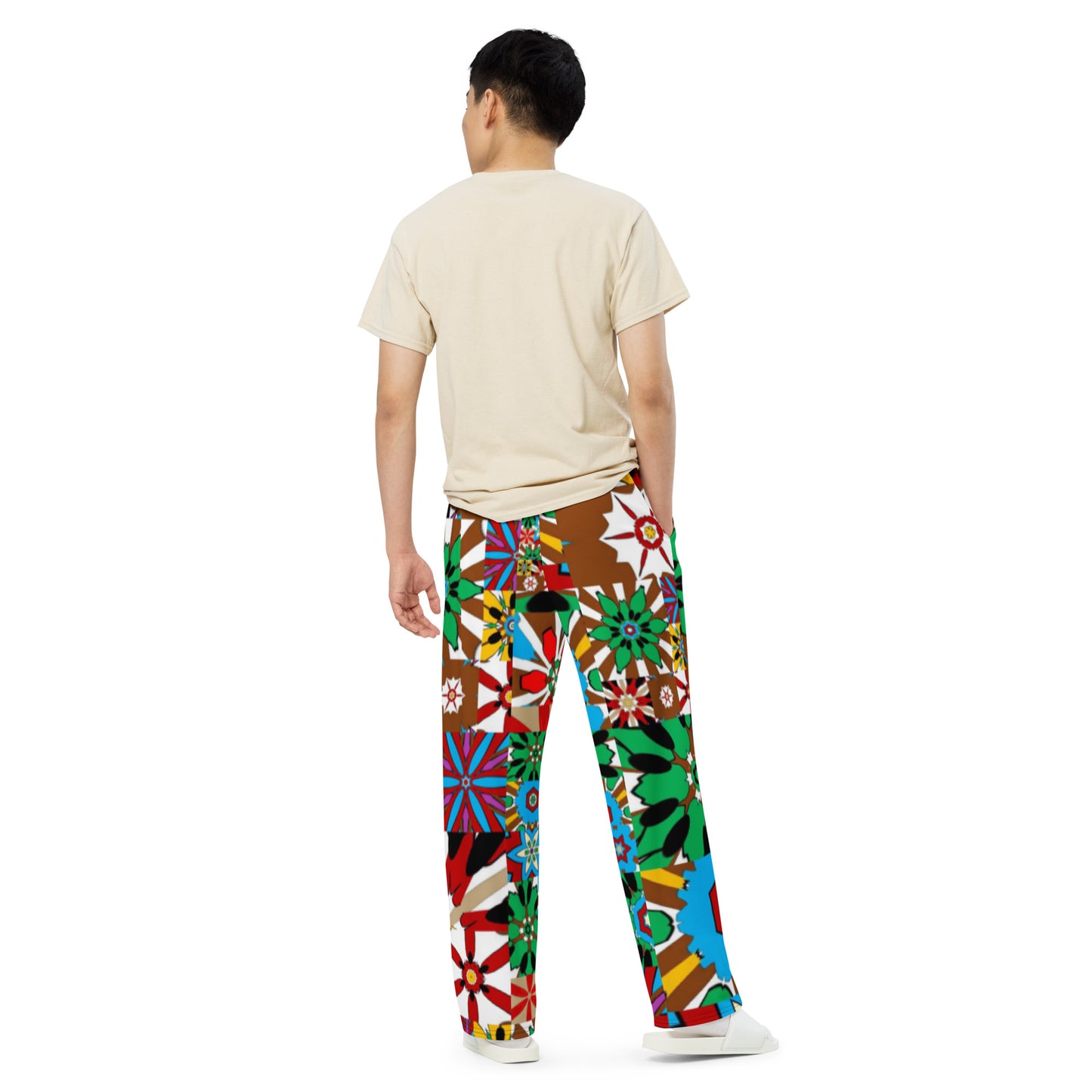 All-over print unisex wide-leg pants