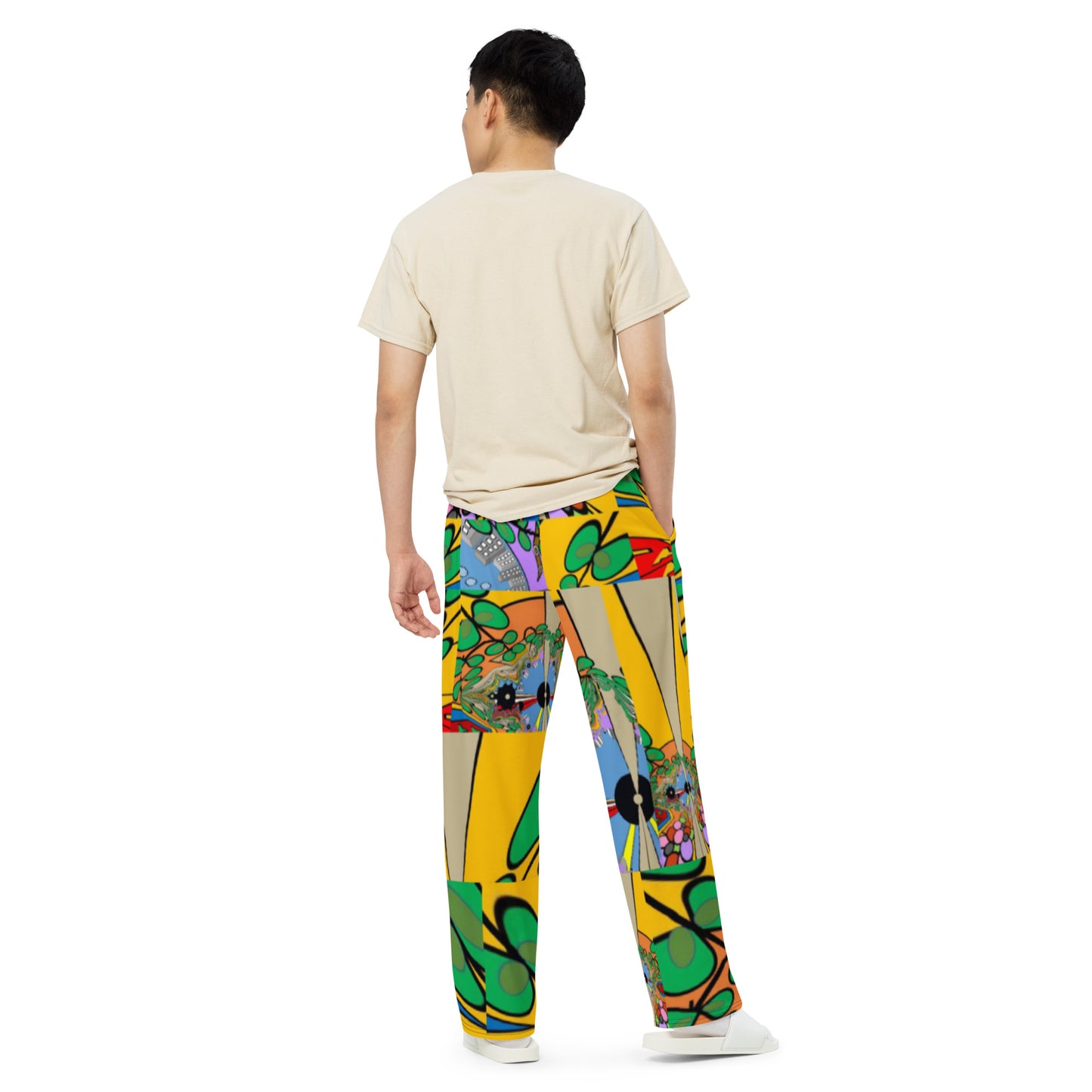 All-over print unisex wide-leg pants