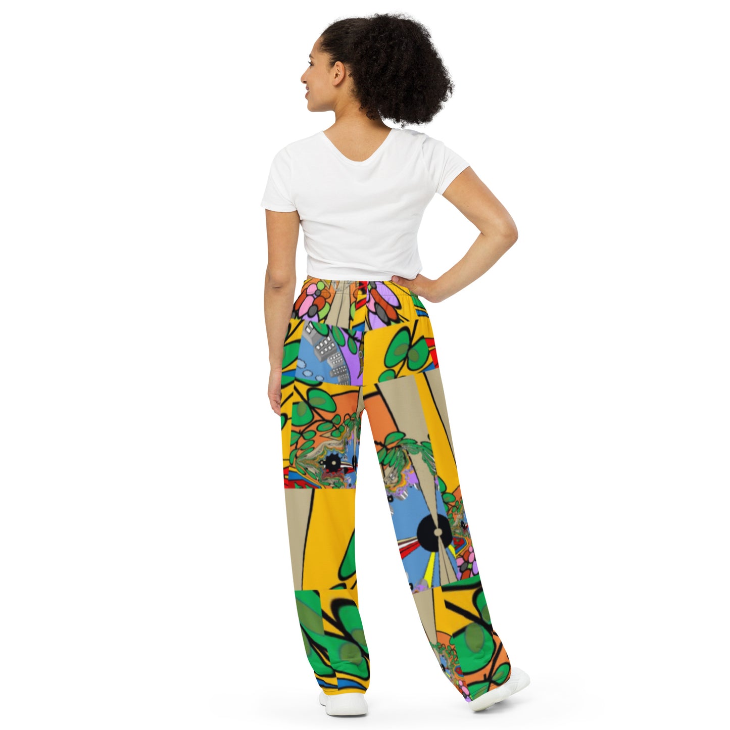 All-over print unisex wide-leg pants