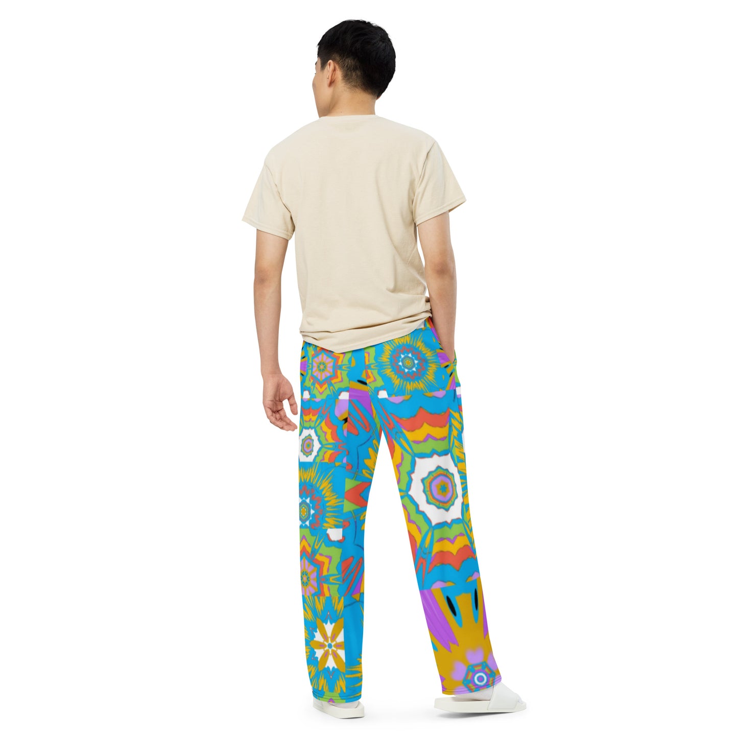 All-over print unisex wide-leg pants