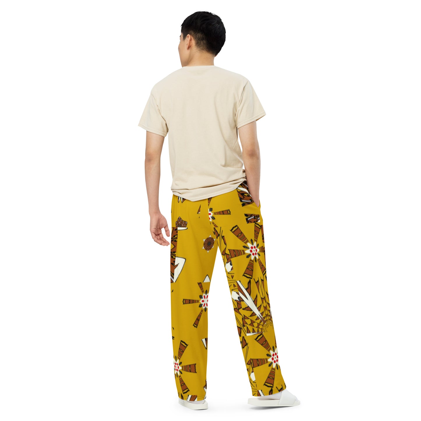 All-over print unisex wide-leg pants