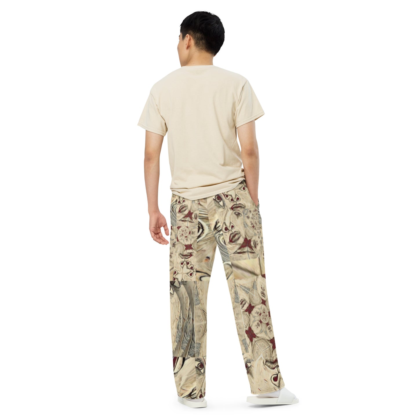 All-over print unisex wide-leg pants