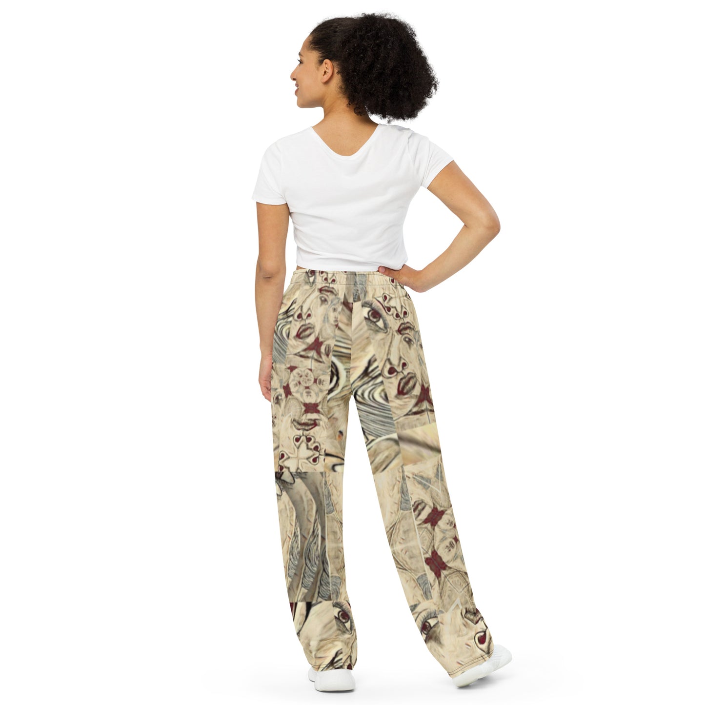 All-over print unisex wide-leg pants