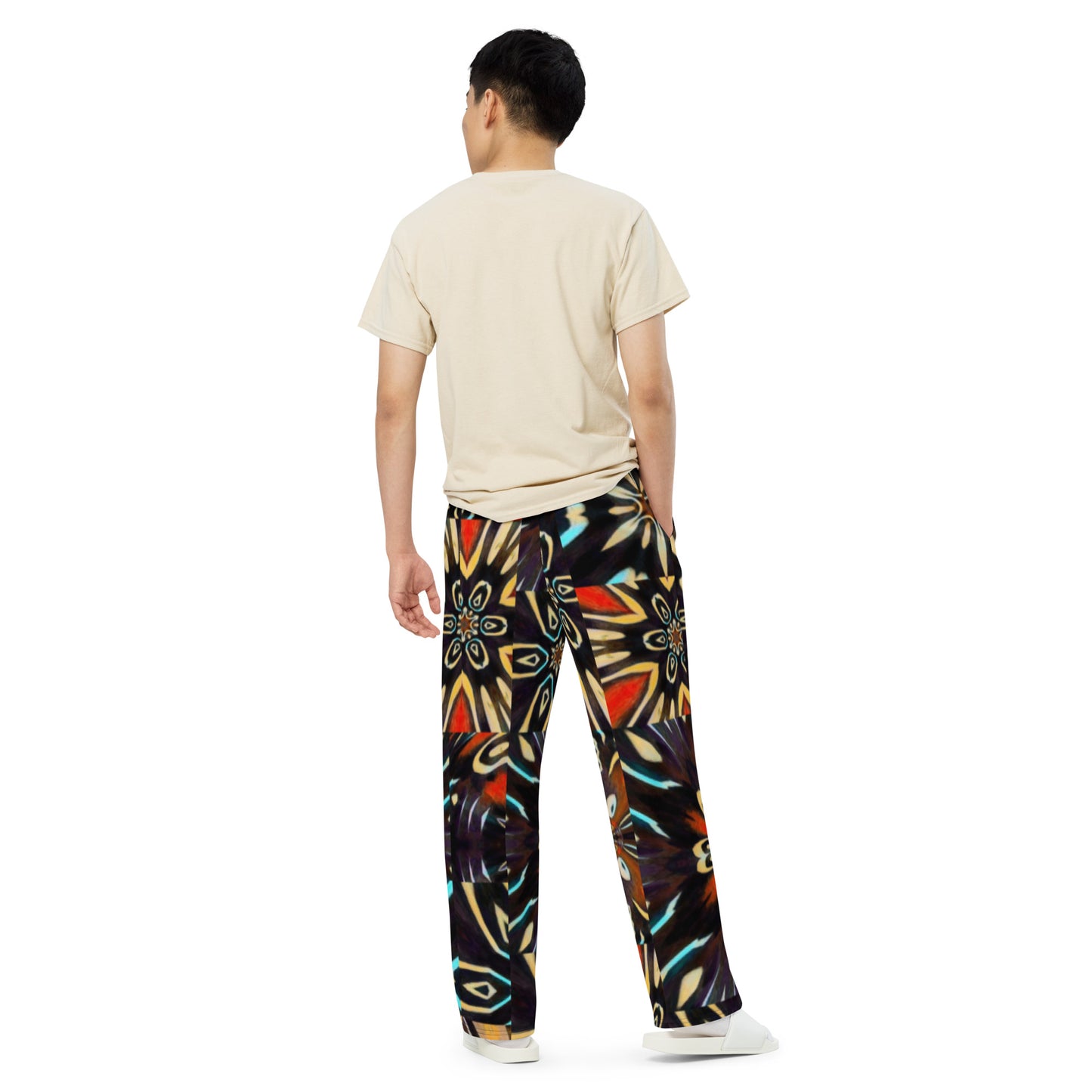 All-over print unisex wide-leg pants