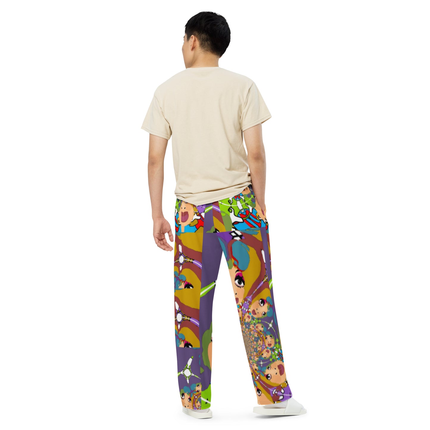 All-over print unisex wide-leg pants