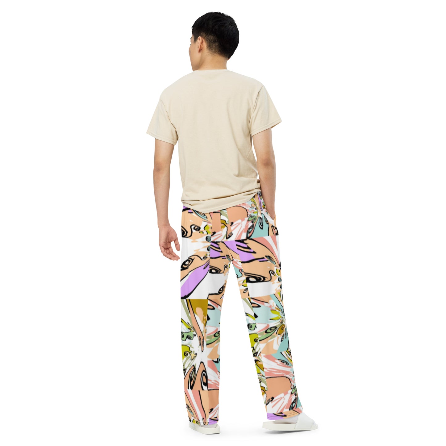 All-over print unisex wide-leg pants