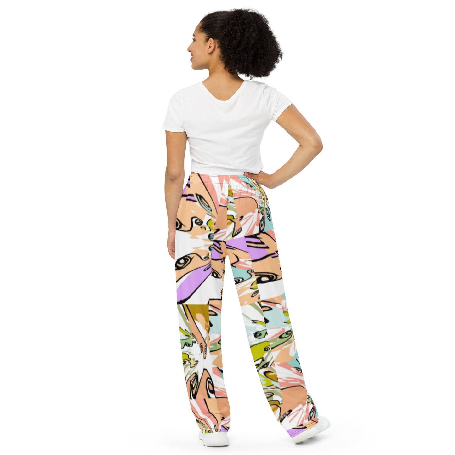 All-over print unisex wide-leg pants