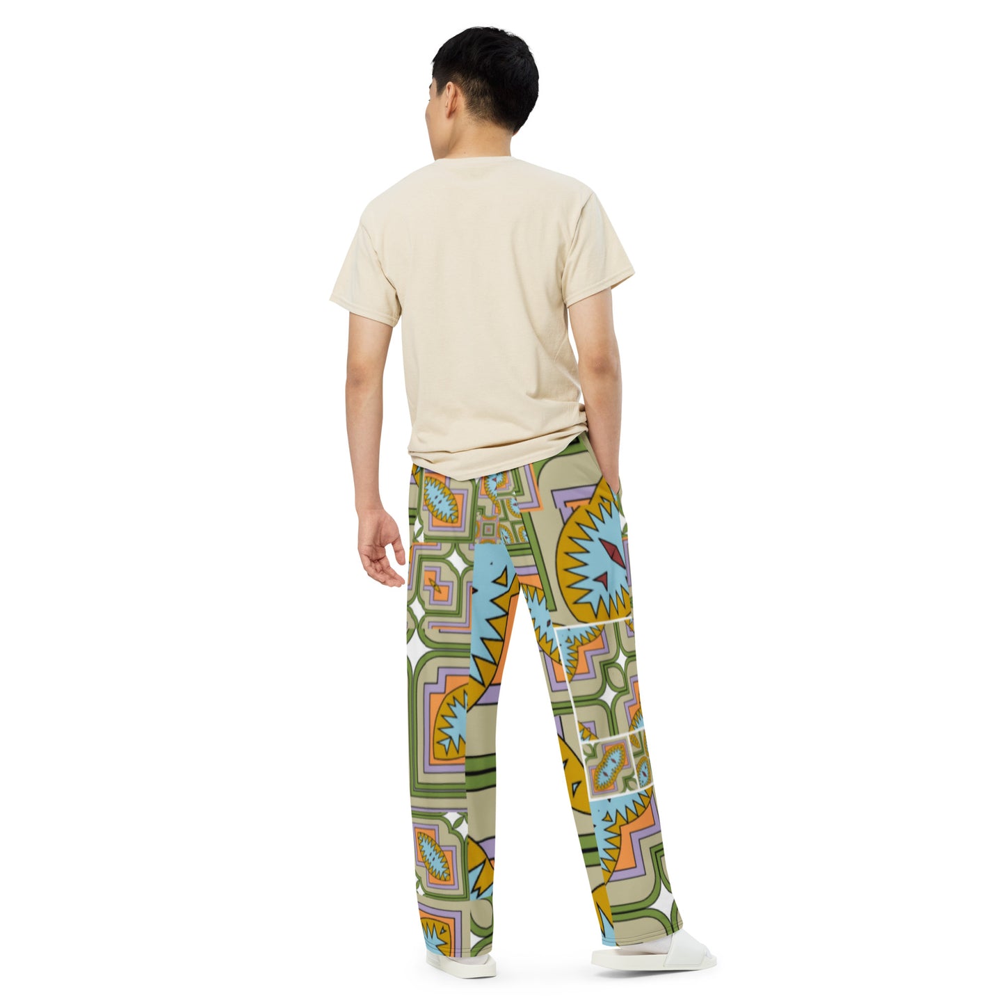 All-over print unisex wide-leg pants