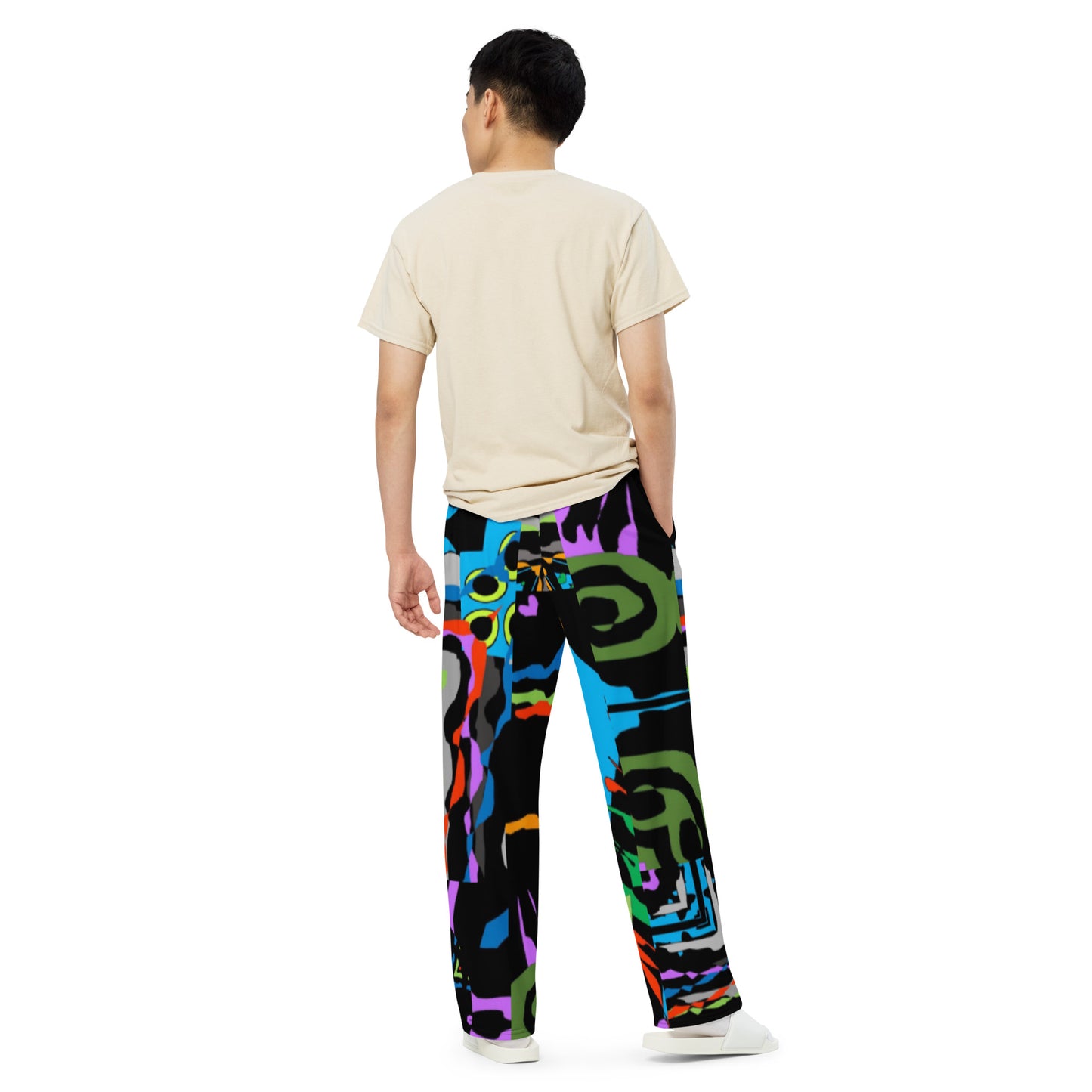 All-over print unisex wide-leg pants