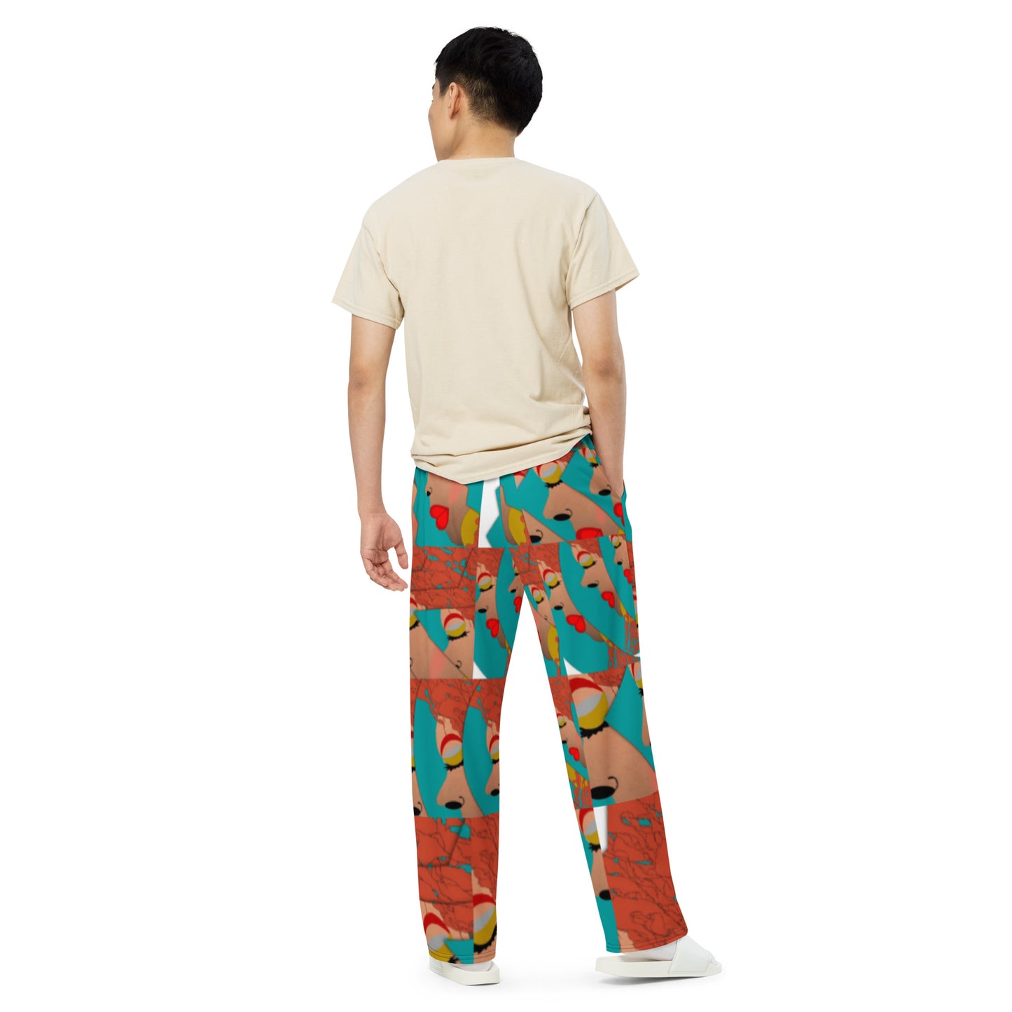 All-over print unisex wide-leg pants