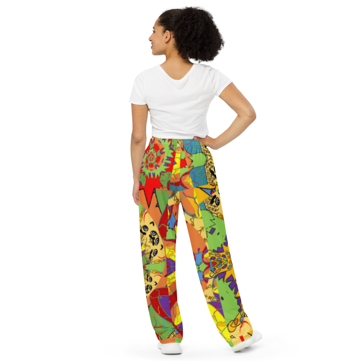 All-over print unisex wide-leg pants