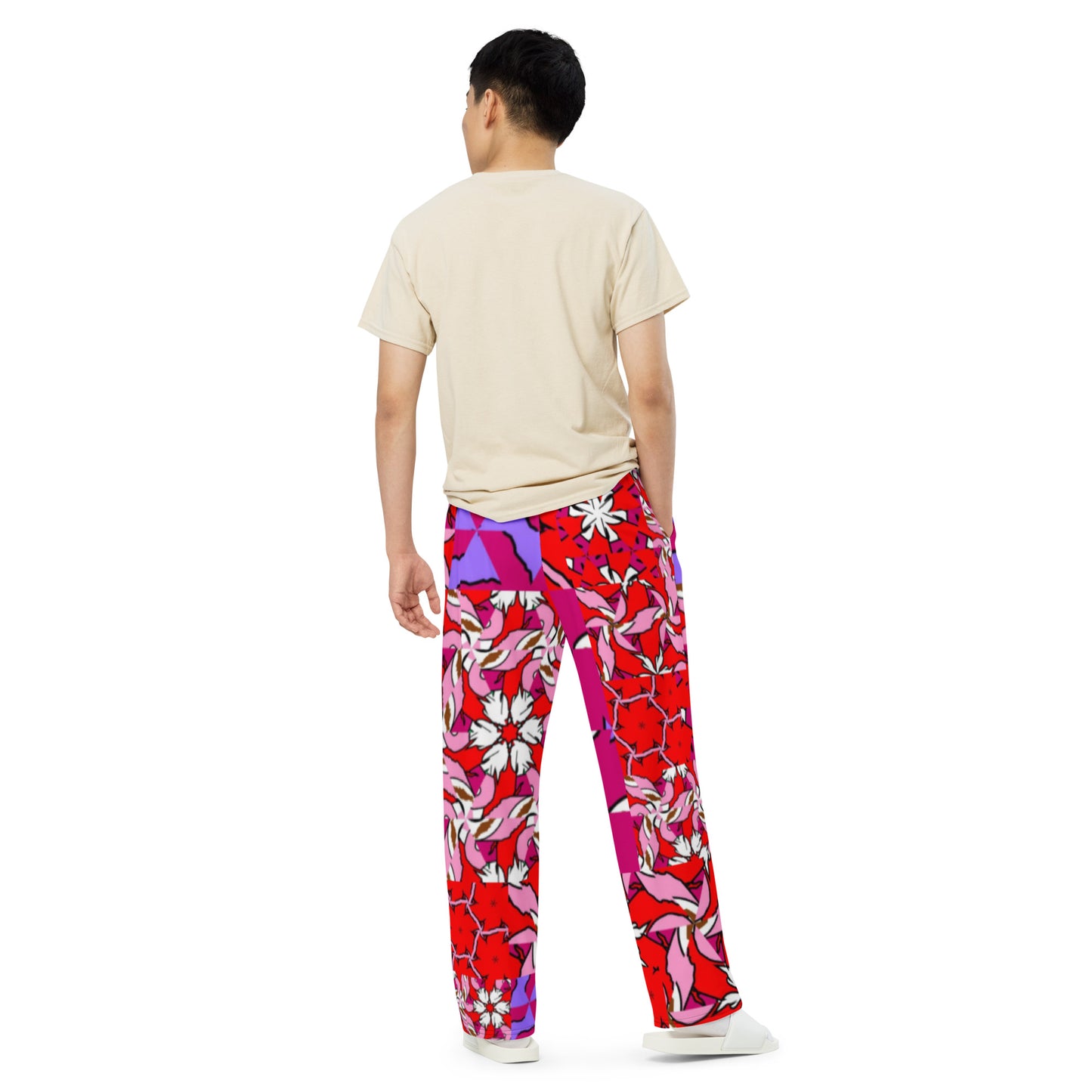 All-over print unisex wide-leg pants