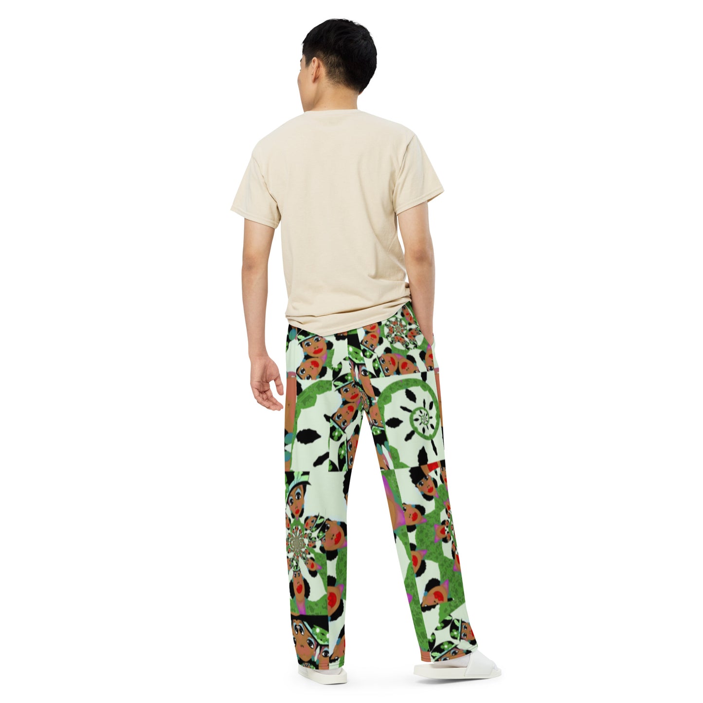 All-over print unisex wide-leg pants