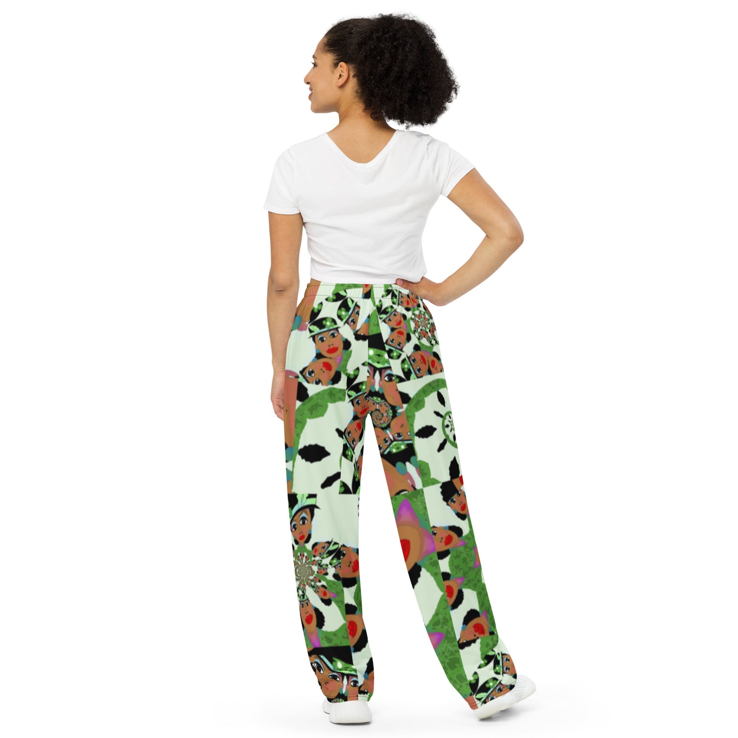 All-over print unisex wide-leg pants