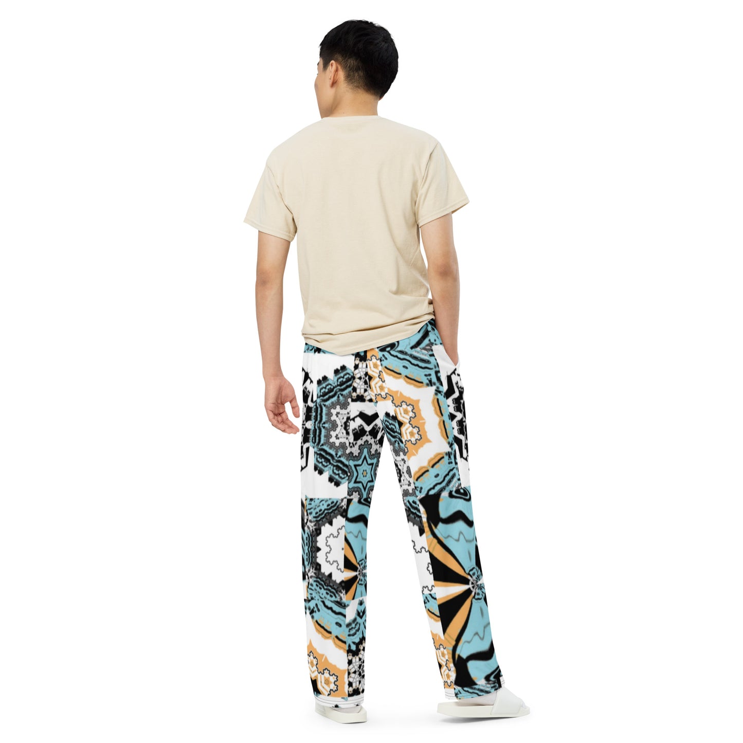 All-over print unisex wide-leg pants