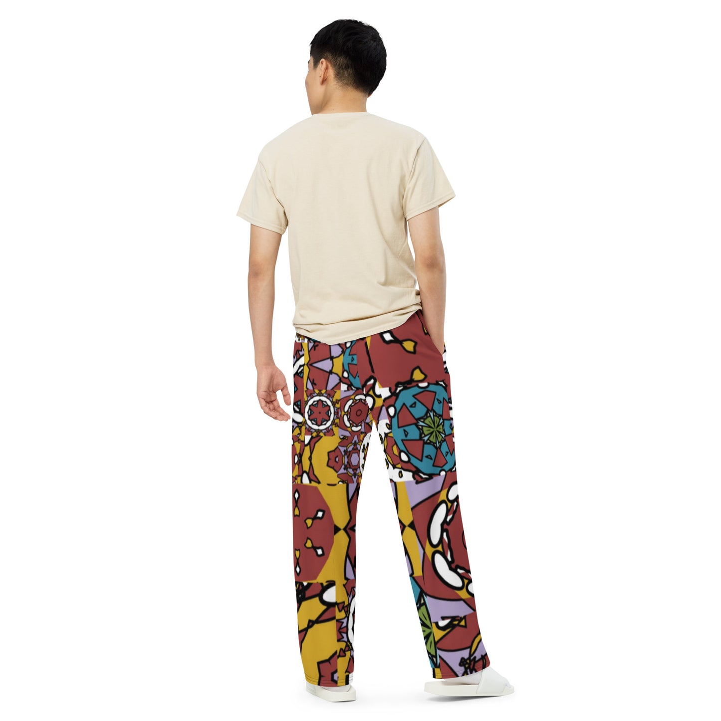 All-over print unisex wide-leg pants