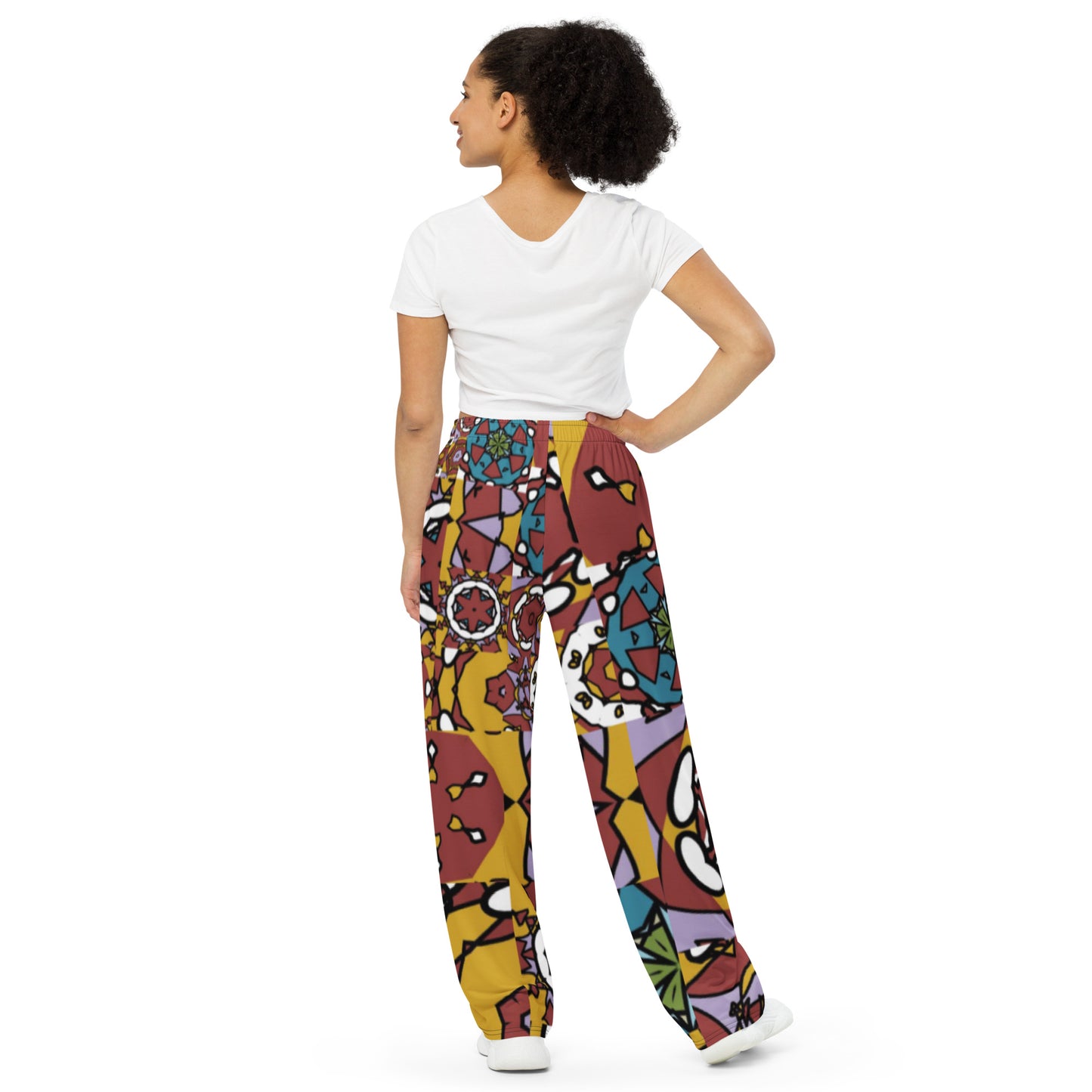 All-over print unisex wide-leg pants