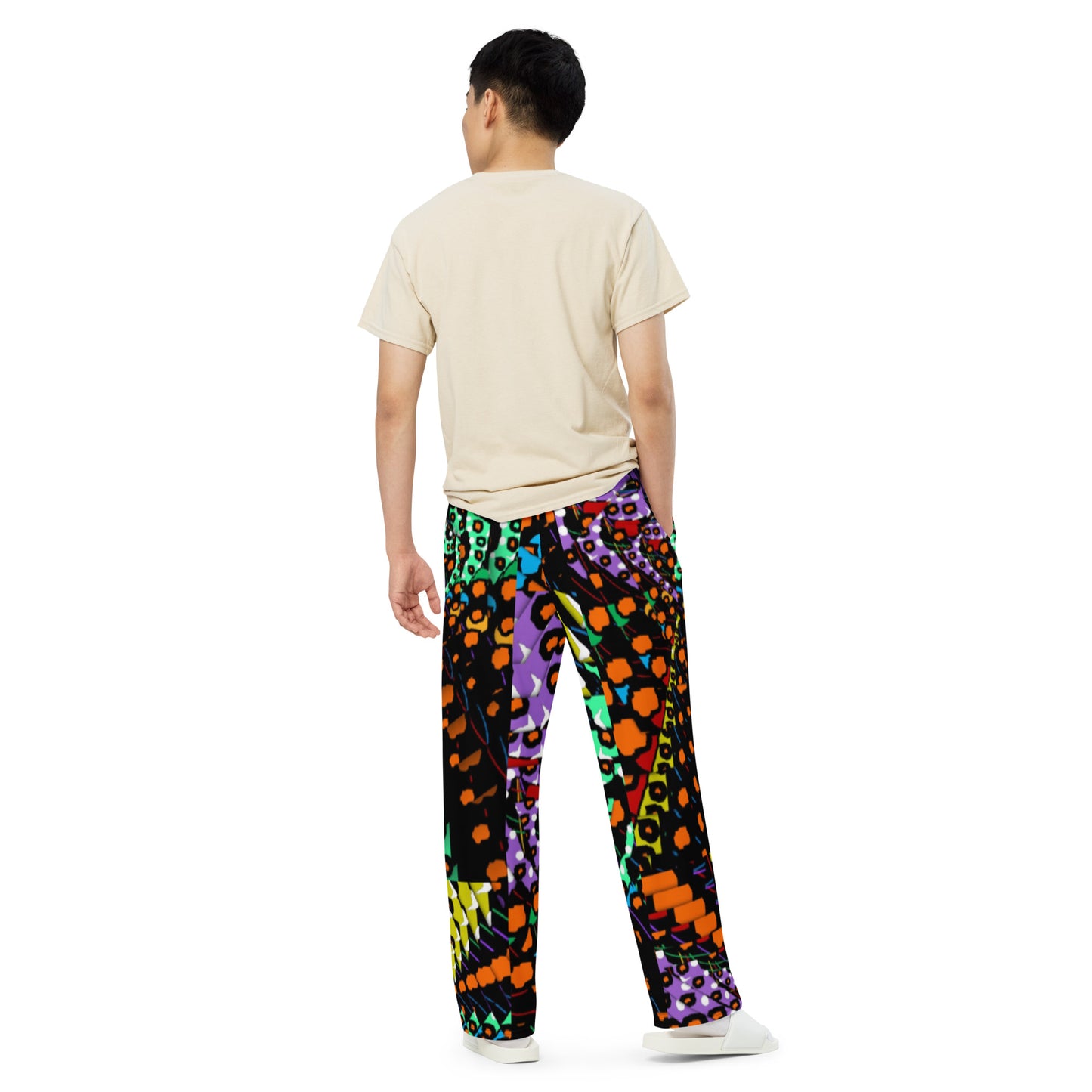 All-over print unisex wide-leg pants