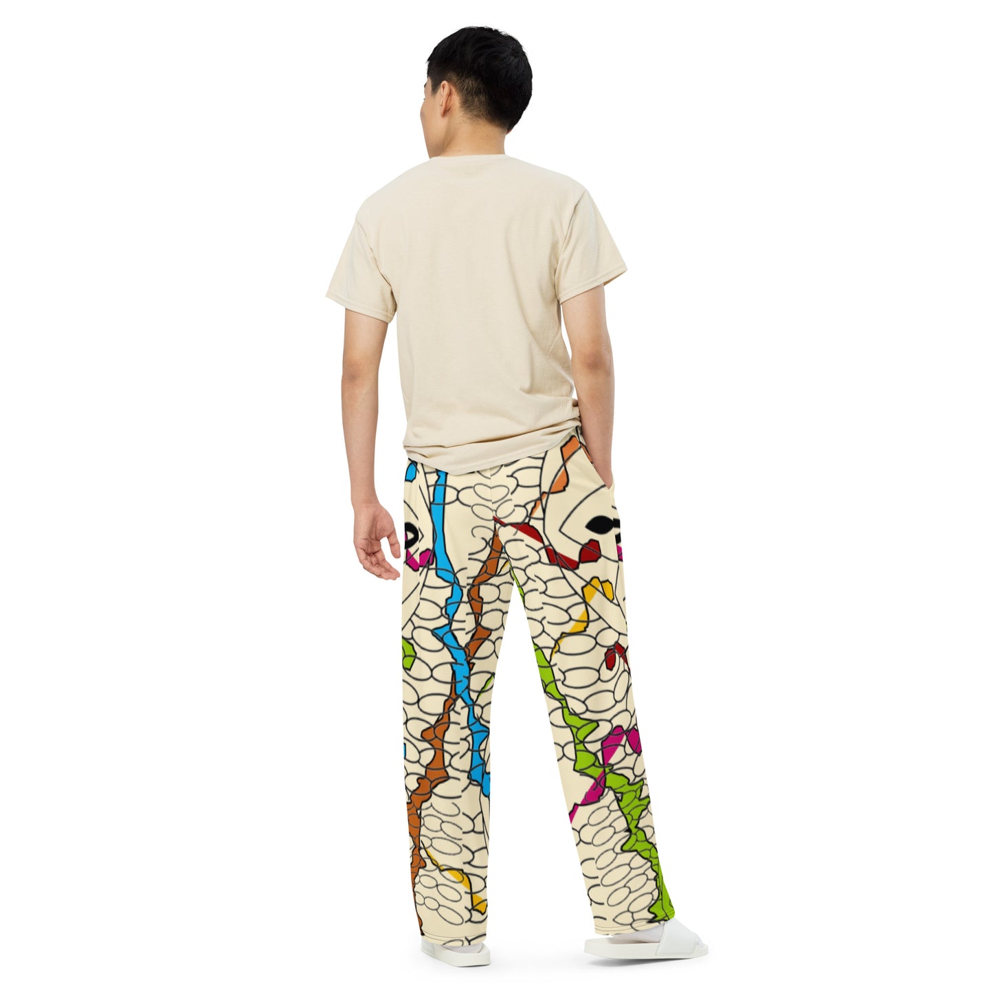 All-over print unisex wide-leg pants