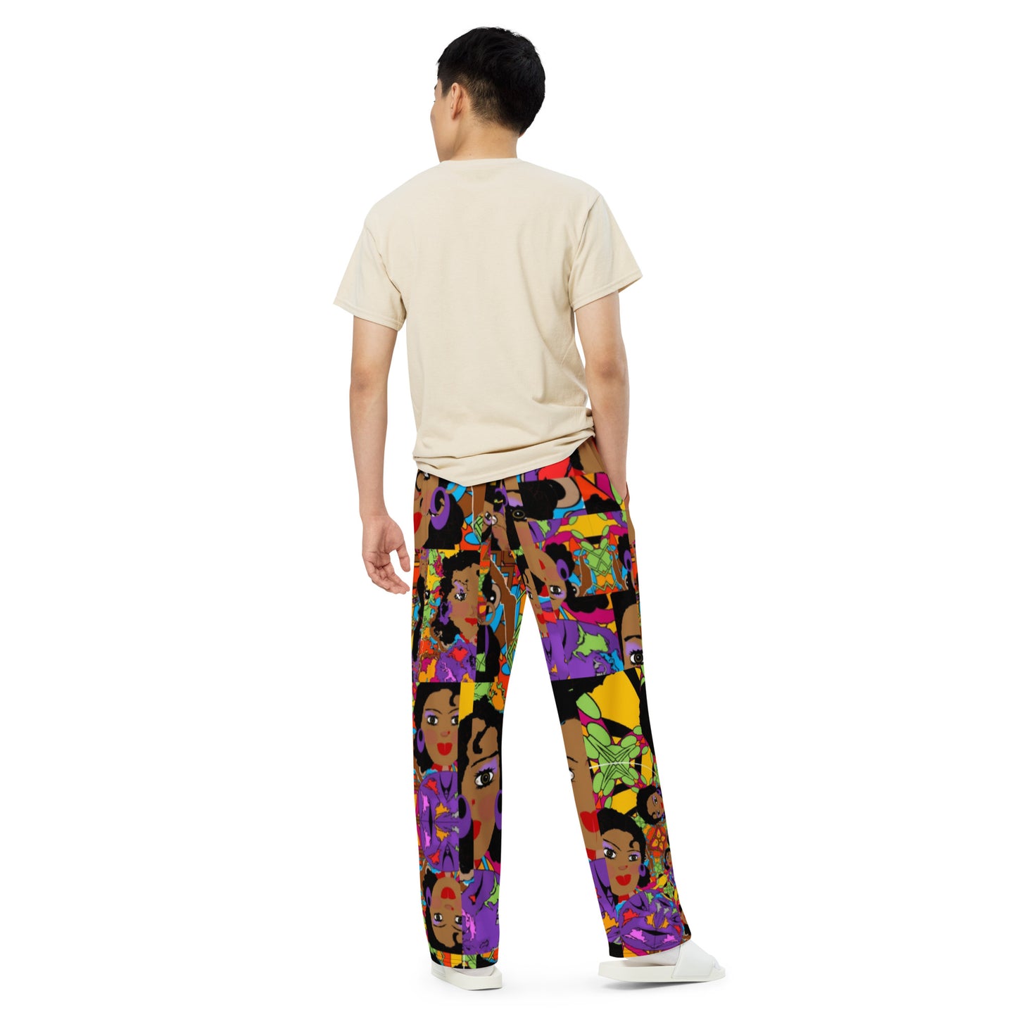 All-over print unisex wide-leg pants