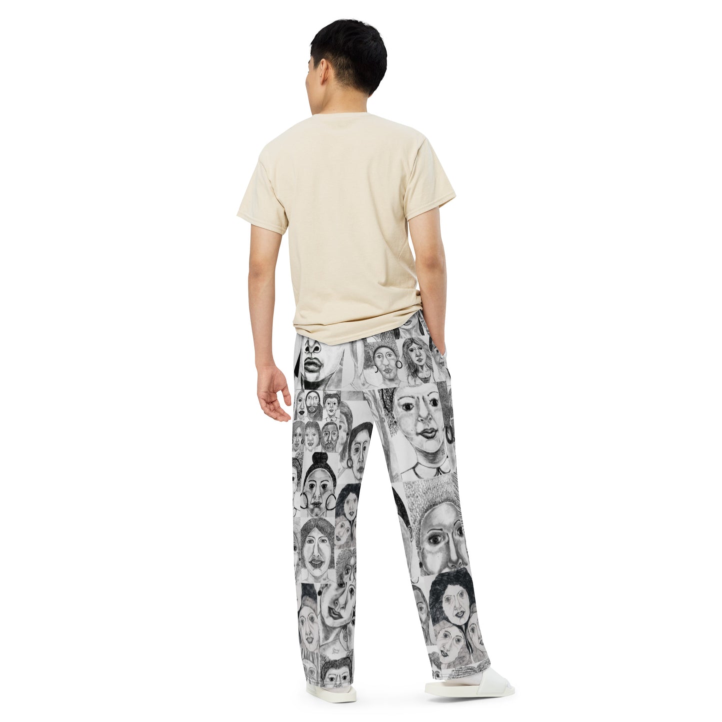 All-over print unisex wide-leg pants