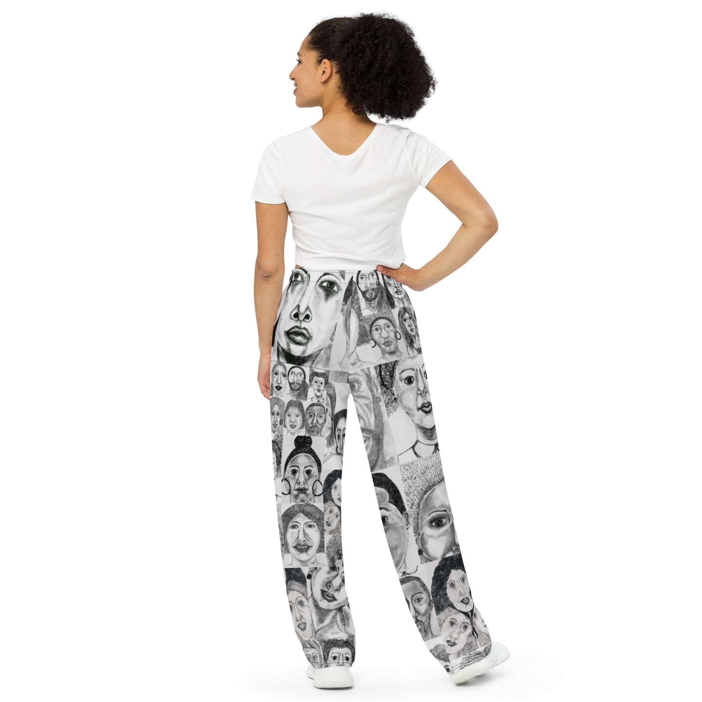 All-over print unisex wide-leg pants