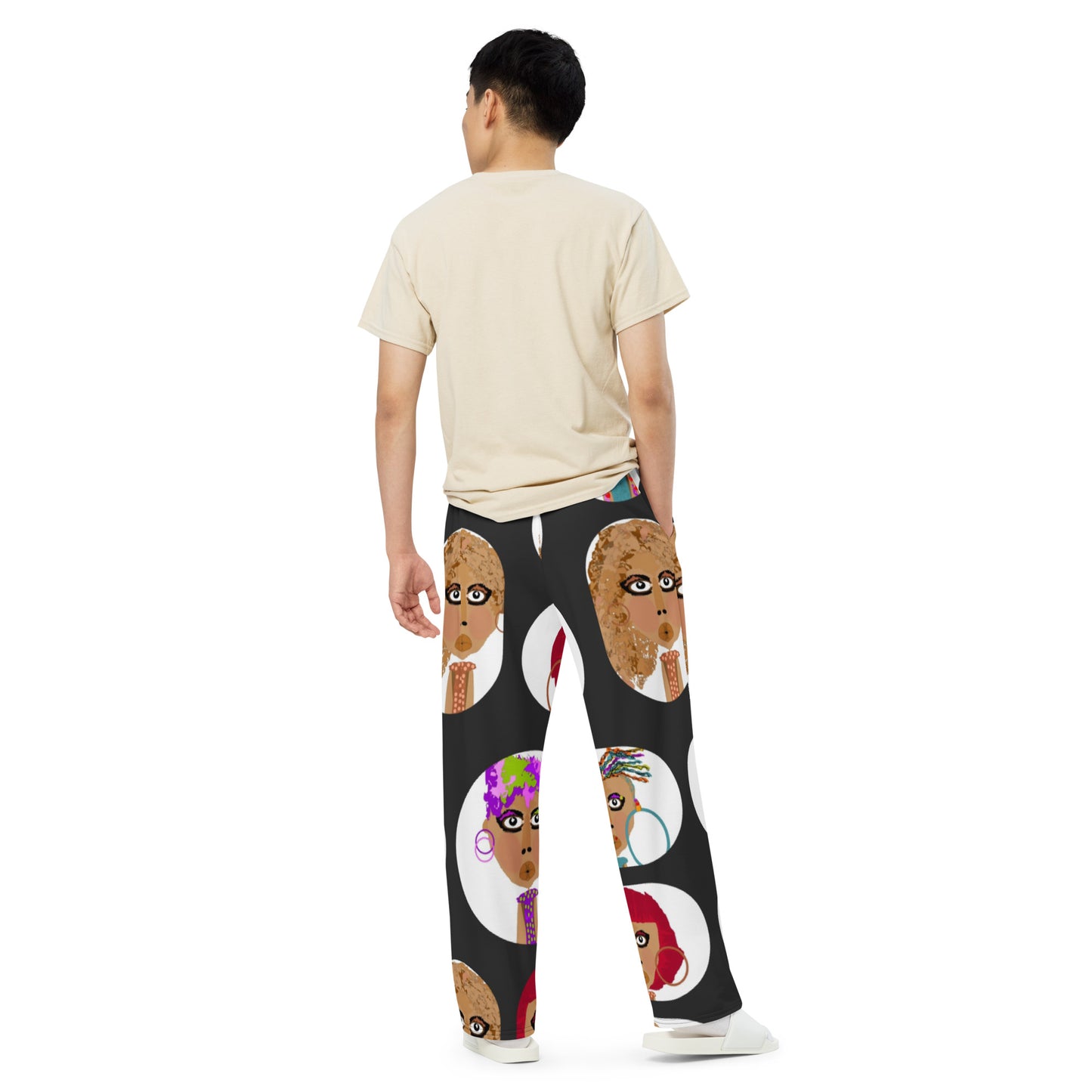 All-over print unisex wide-leg pants