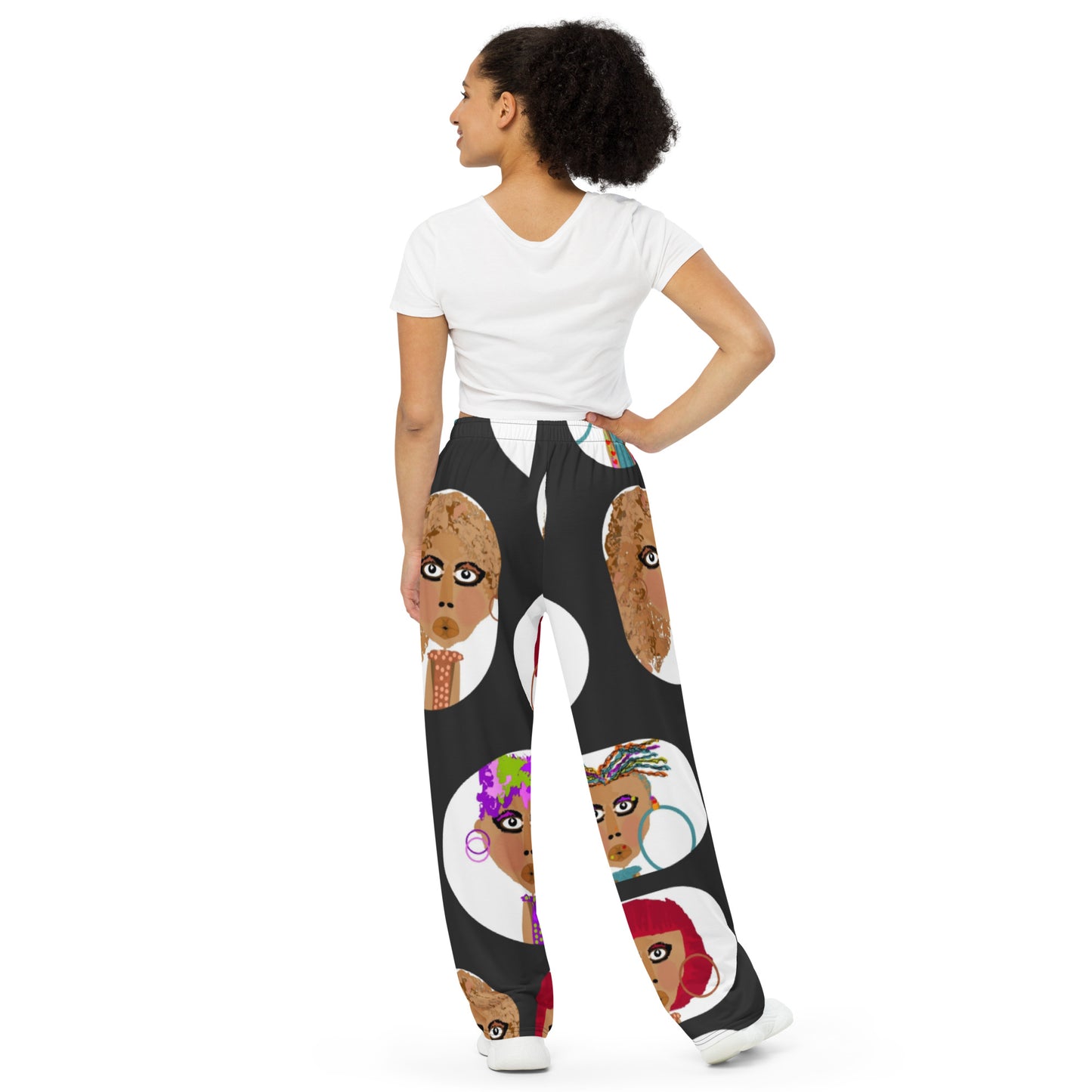 All-over print unisex wide-leg pants