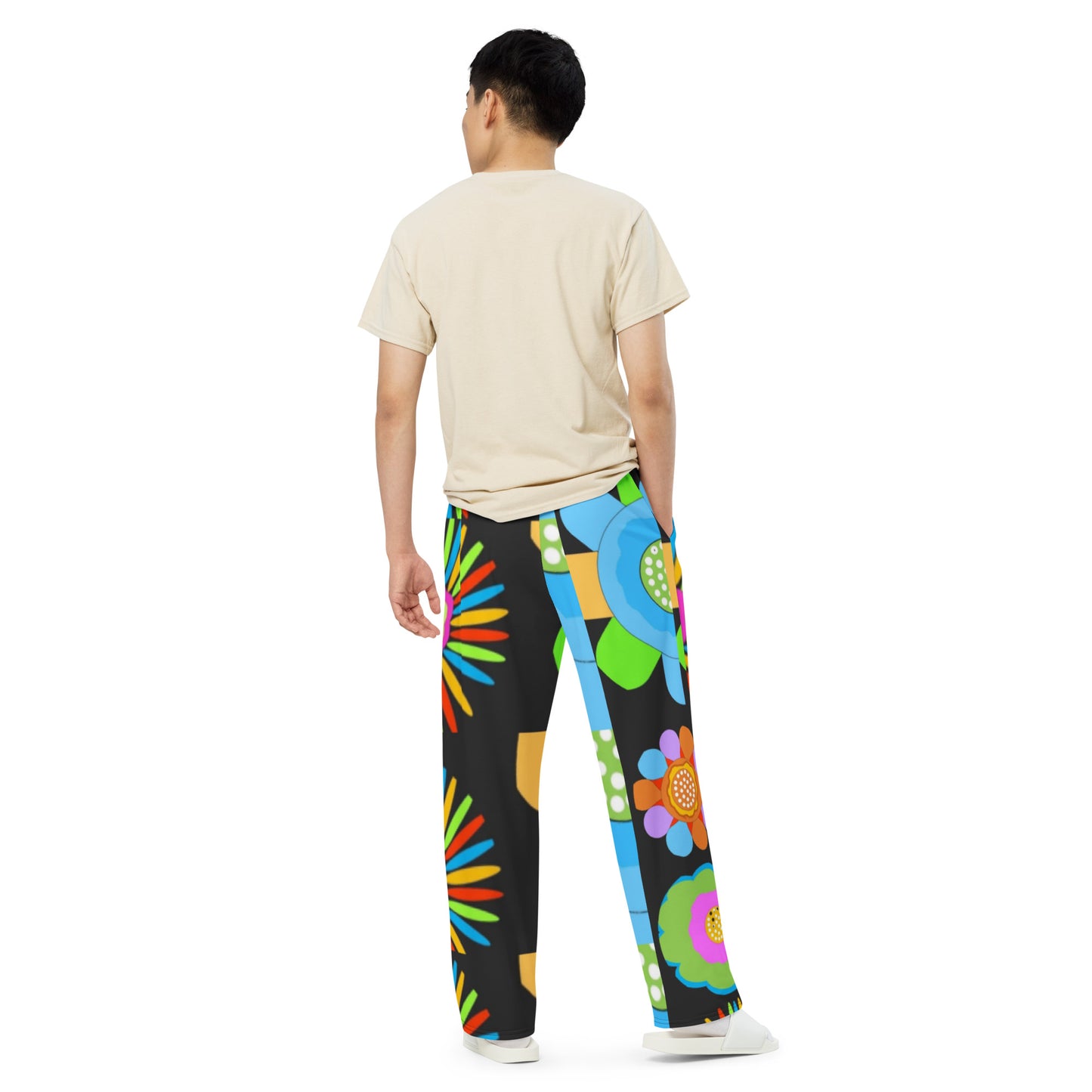 All-over print unisex wide-leg pants