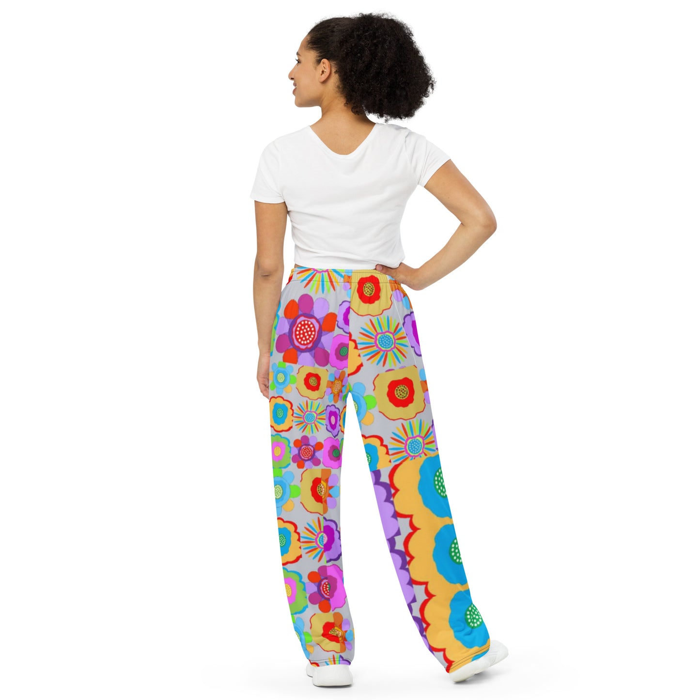 All-over print unisex wide-leg pants