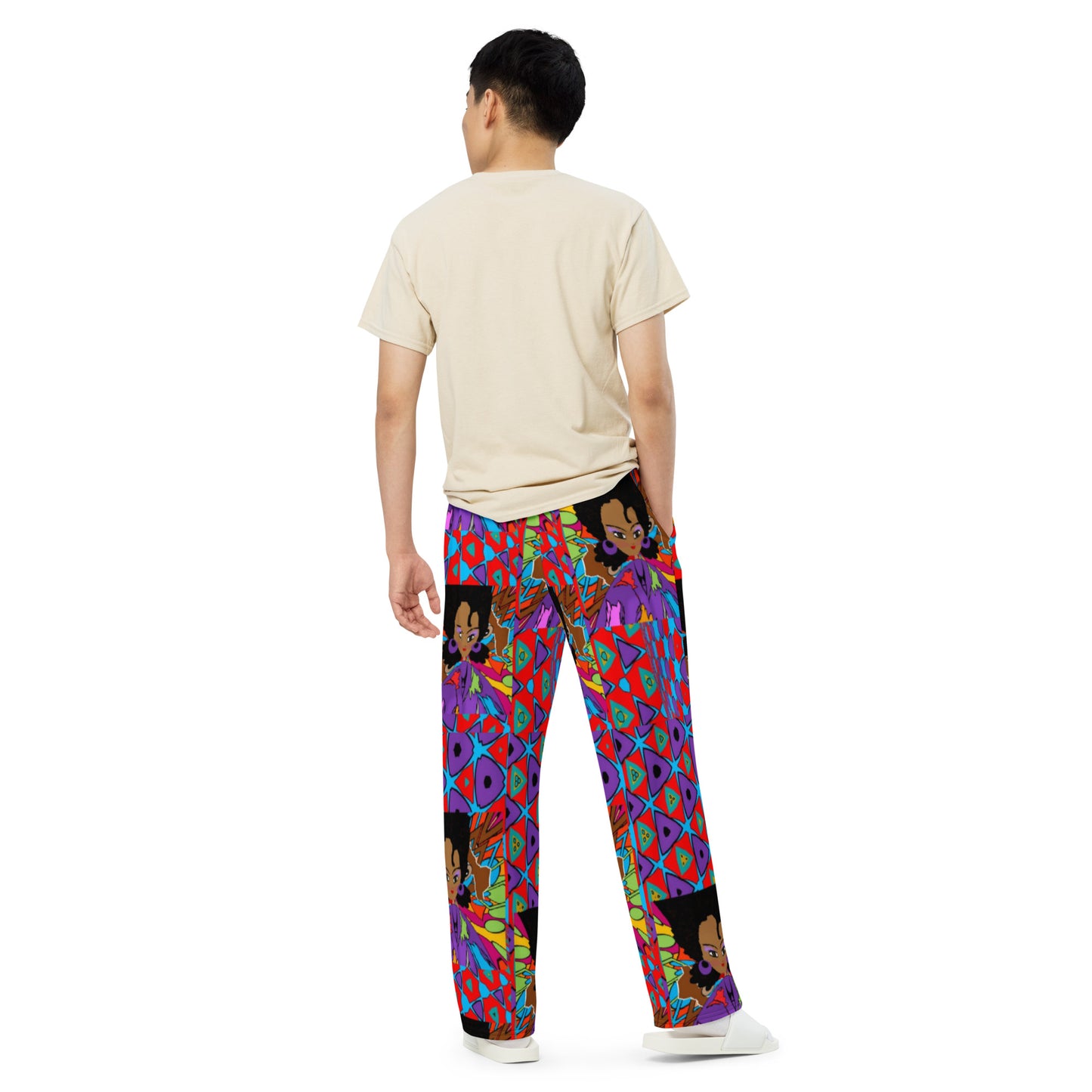 All-over print unisex wide-leg pants