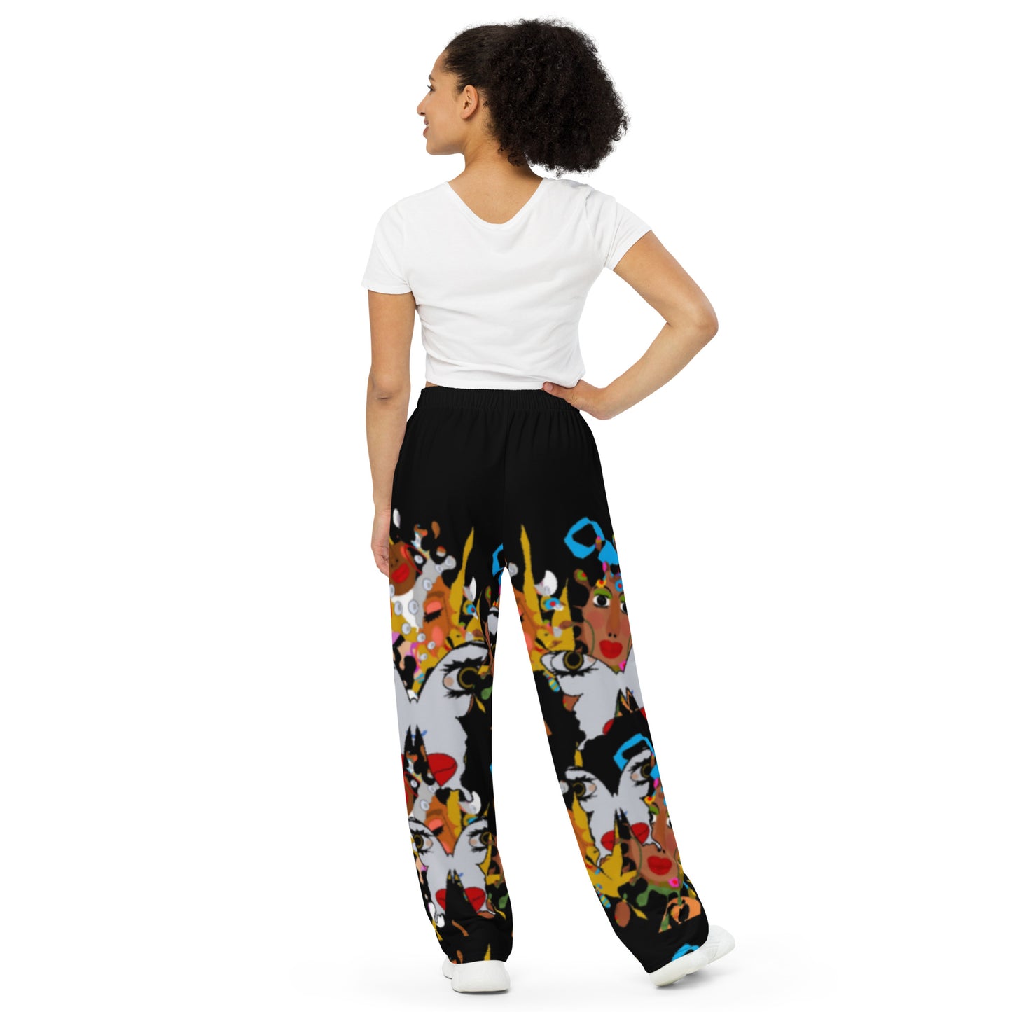 All-over print unisex wide-leg pants