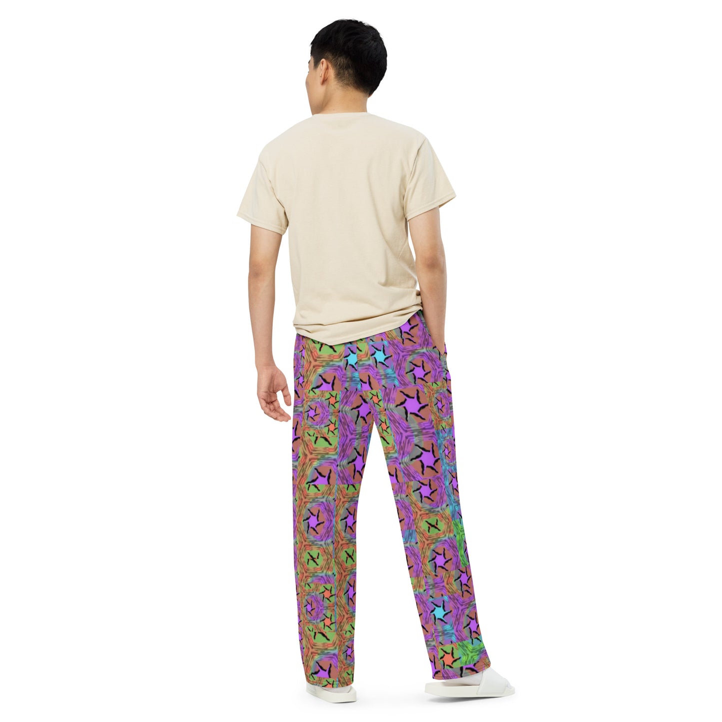 All-over print unisex wide-leg pants