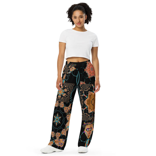 All-over print unisex wide-leg pantsHBC