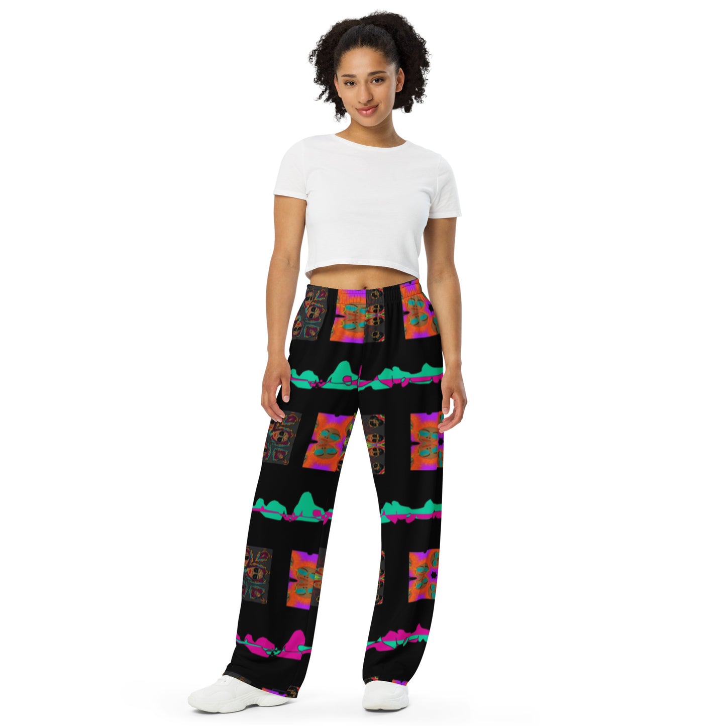 All-over print unisex wide-leg pantsCP