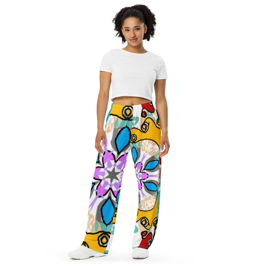 All-over print unisex wide-leg pants