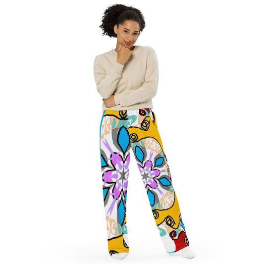 All-over print unisex wide-leg pants