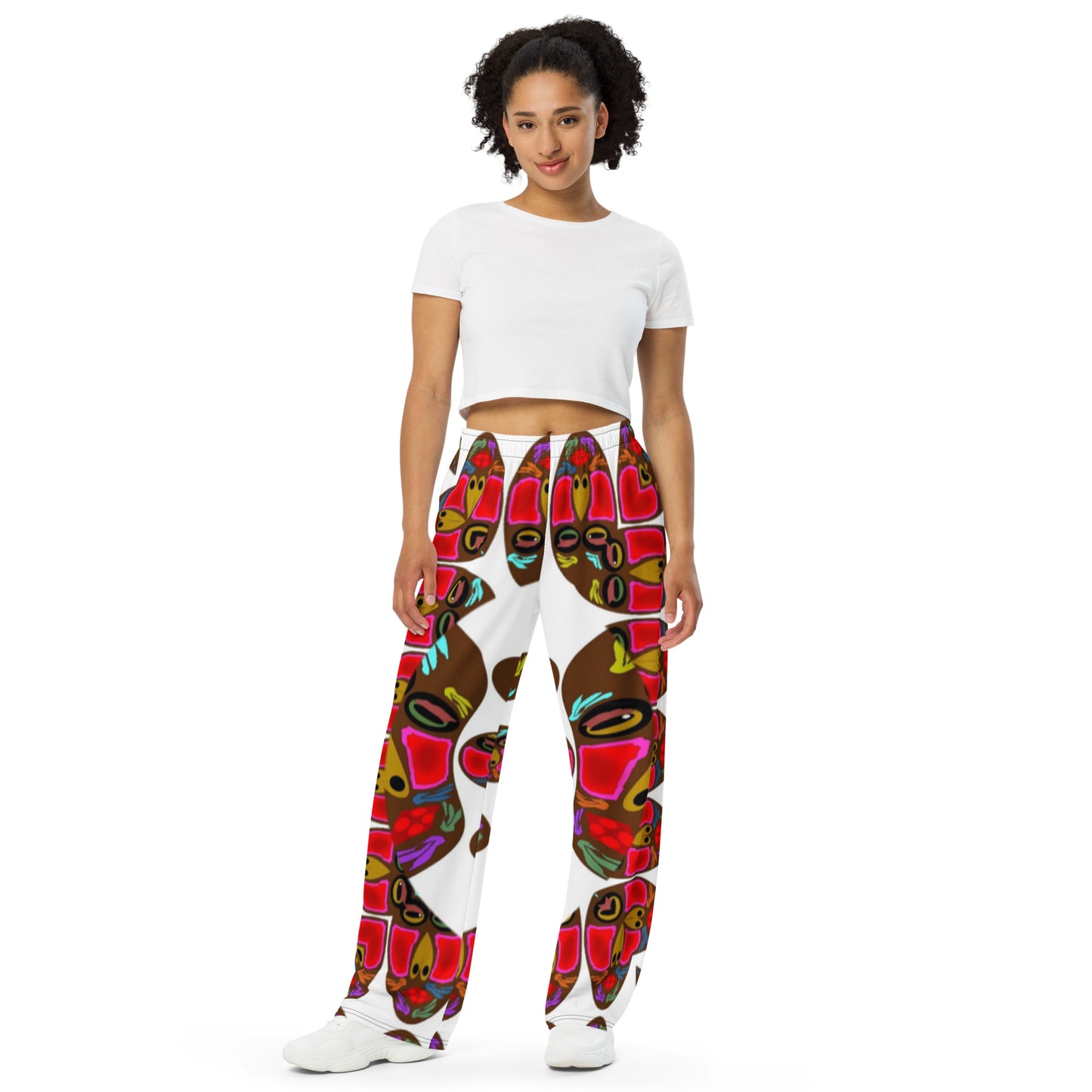 All-over print unisex wide-leg pants