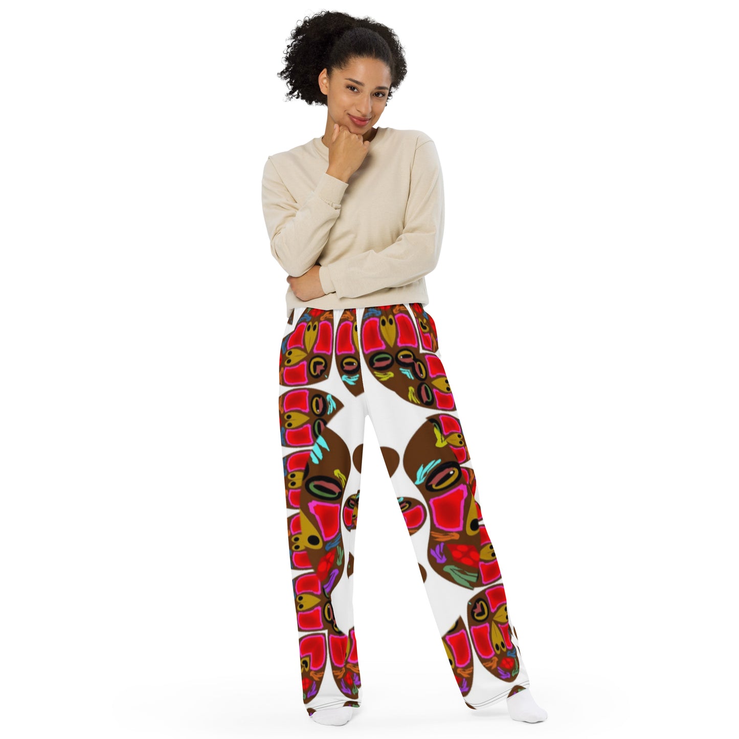 All-over print unisex wide-leg pants