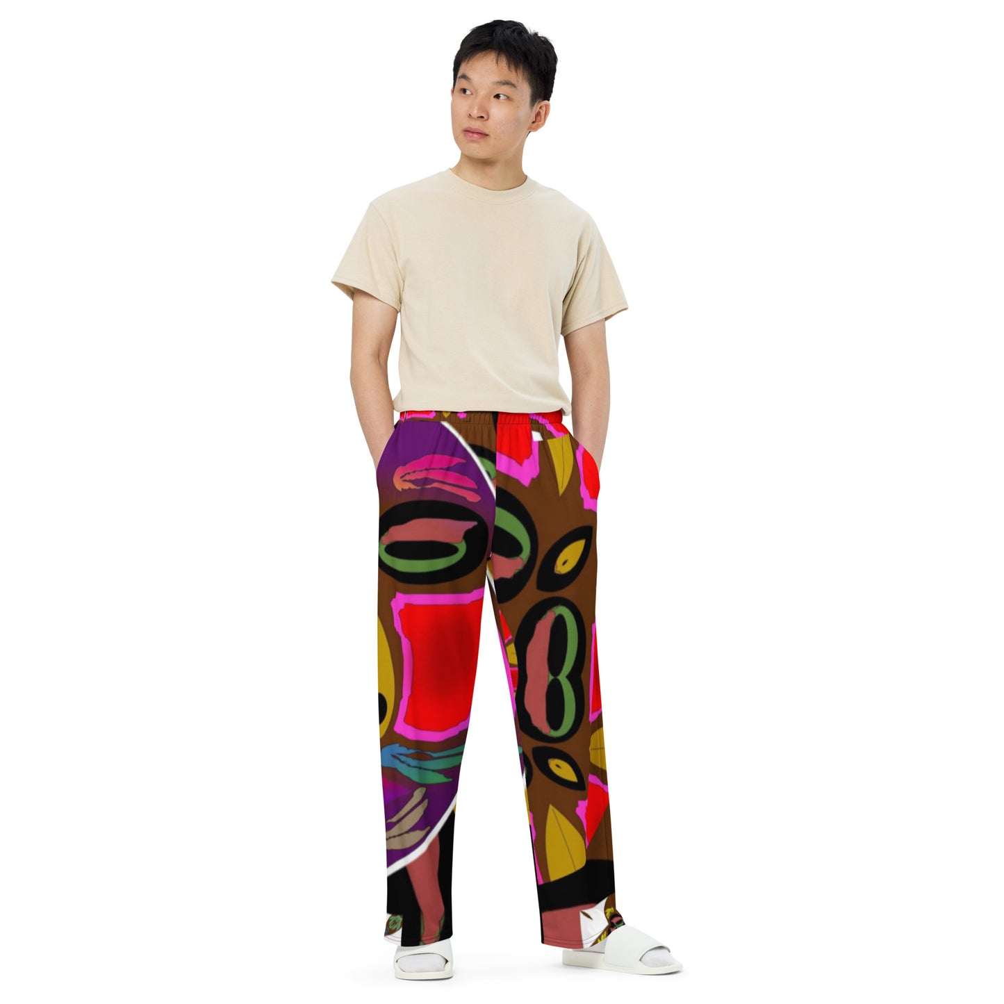 All-over print unisex wide-leg pants