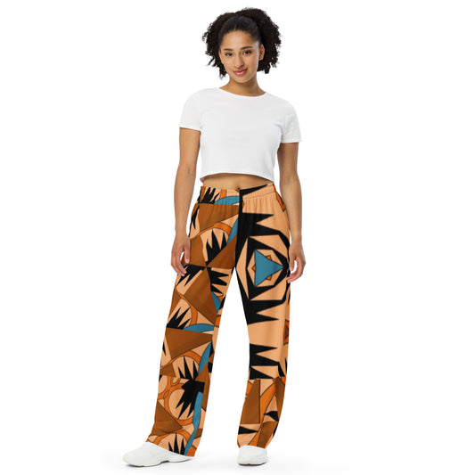 All-over print unisex wide-leg pants