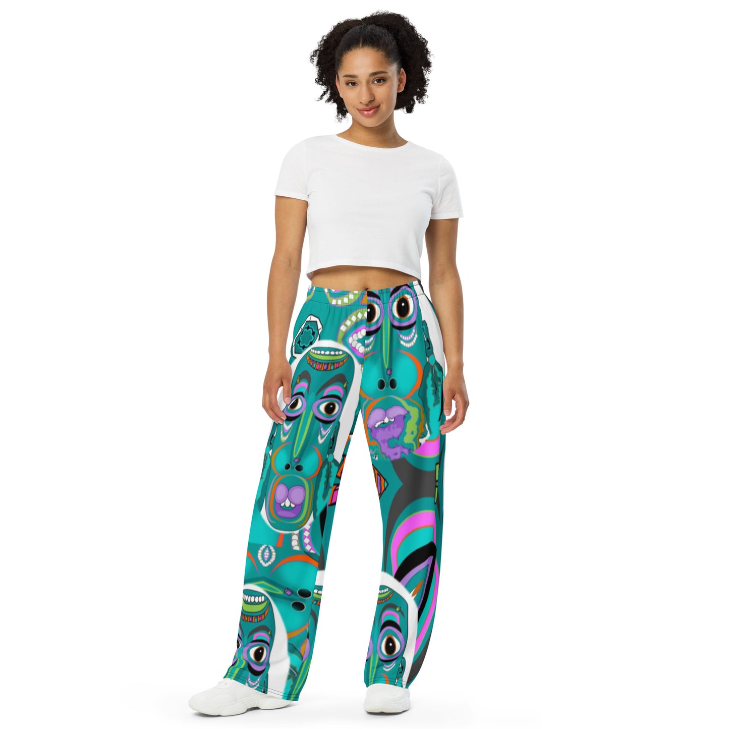 All-over print unisex wide-leg pants