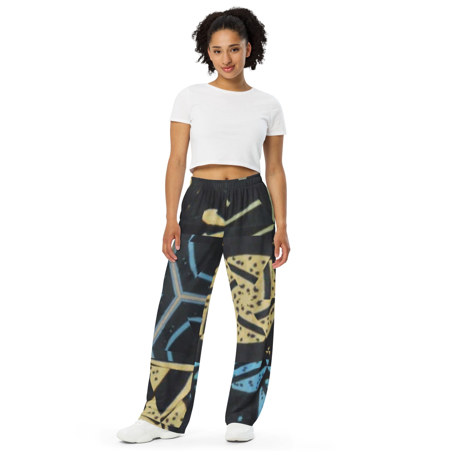 All-over print unisex wide-leg pants