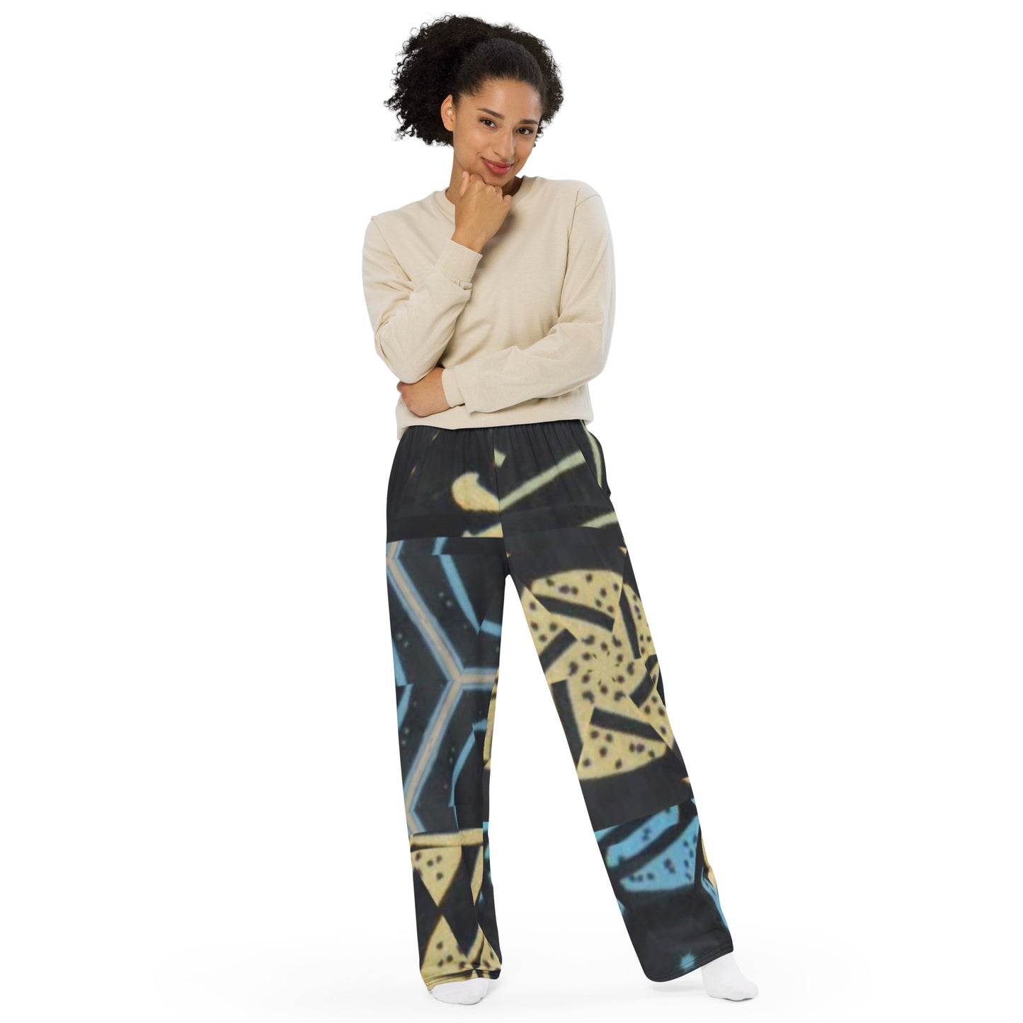 All-over print unisex wide-leg pants